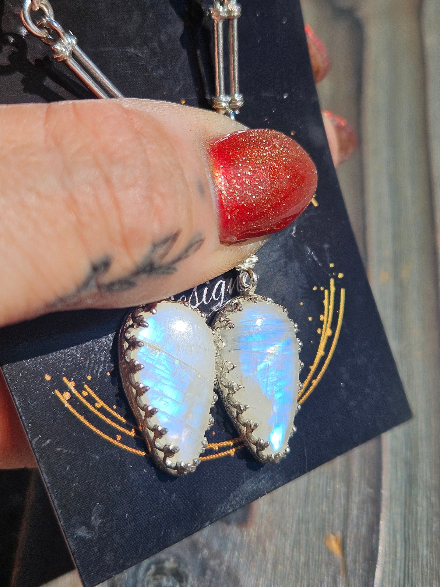 Gothic Moonstone Earrings