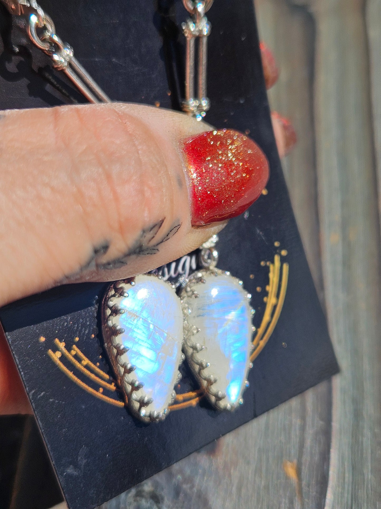 Gothic Moonstone Earrings