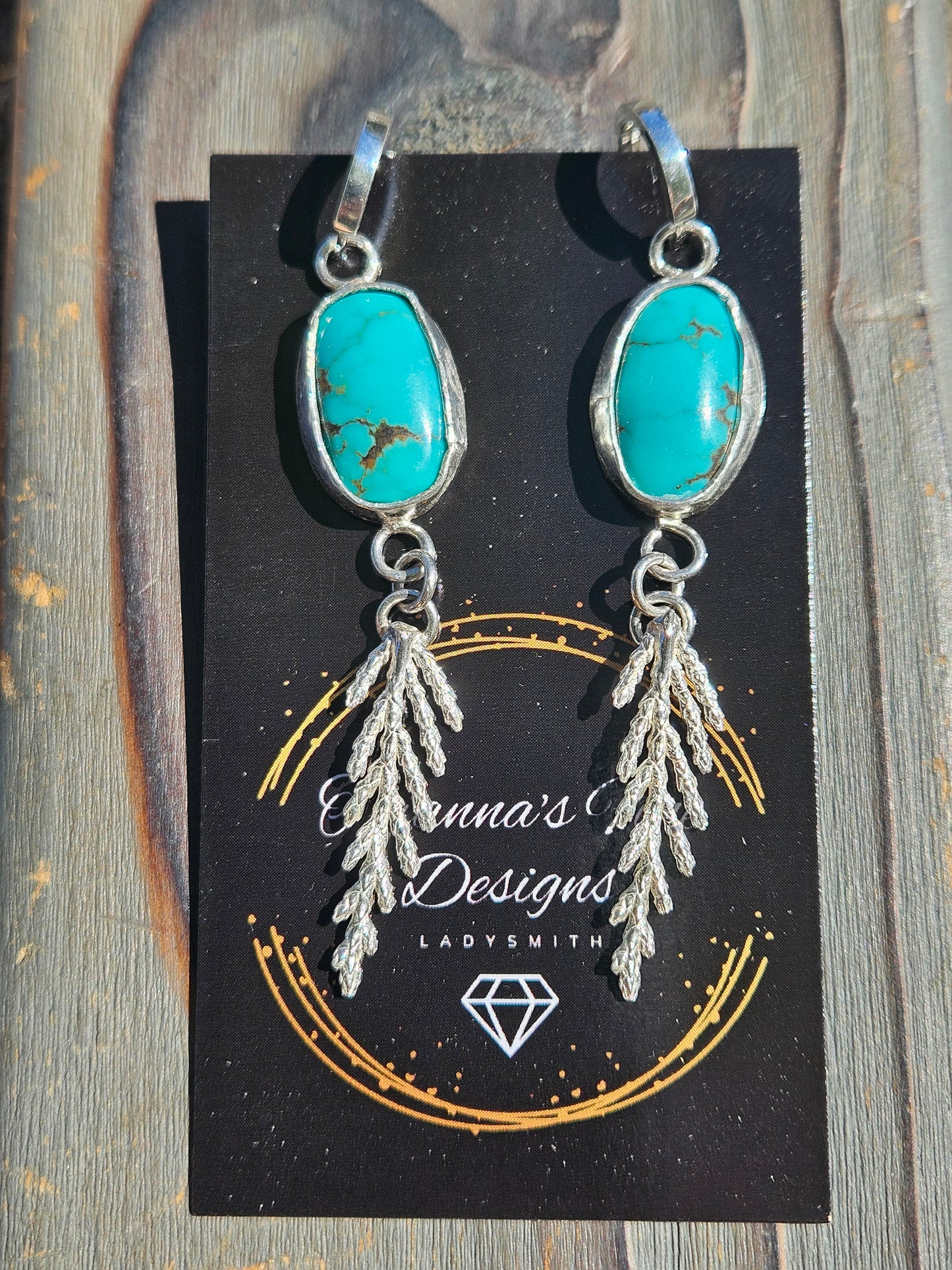 Turquoise Cedar Earrings