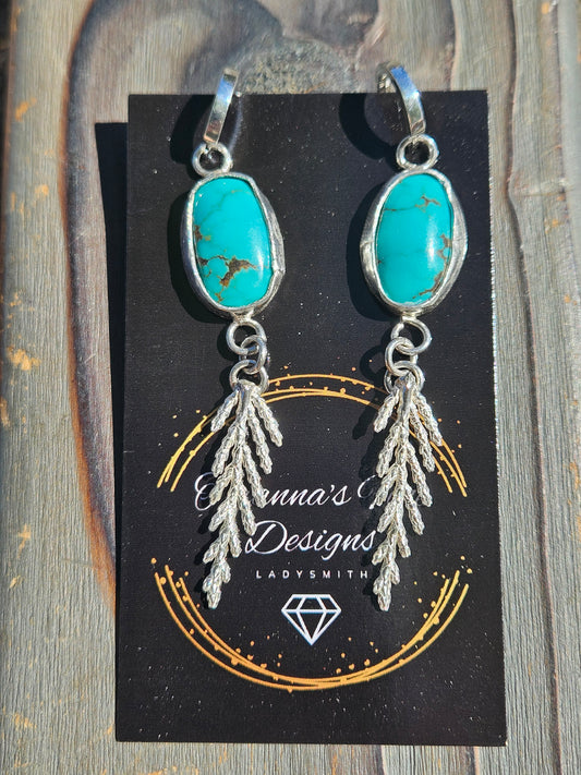 Turquoise Cedar Earrings