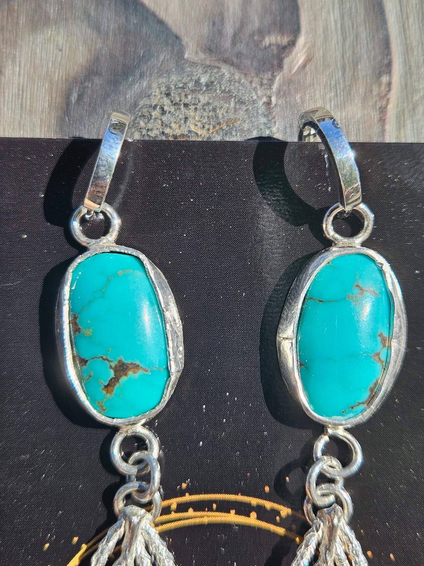 Turquoise Cedar Earrings