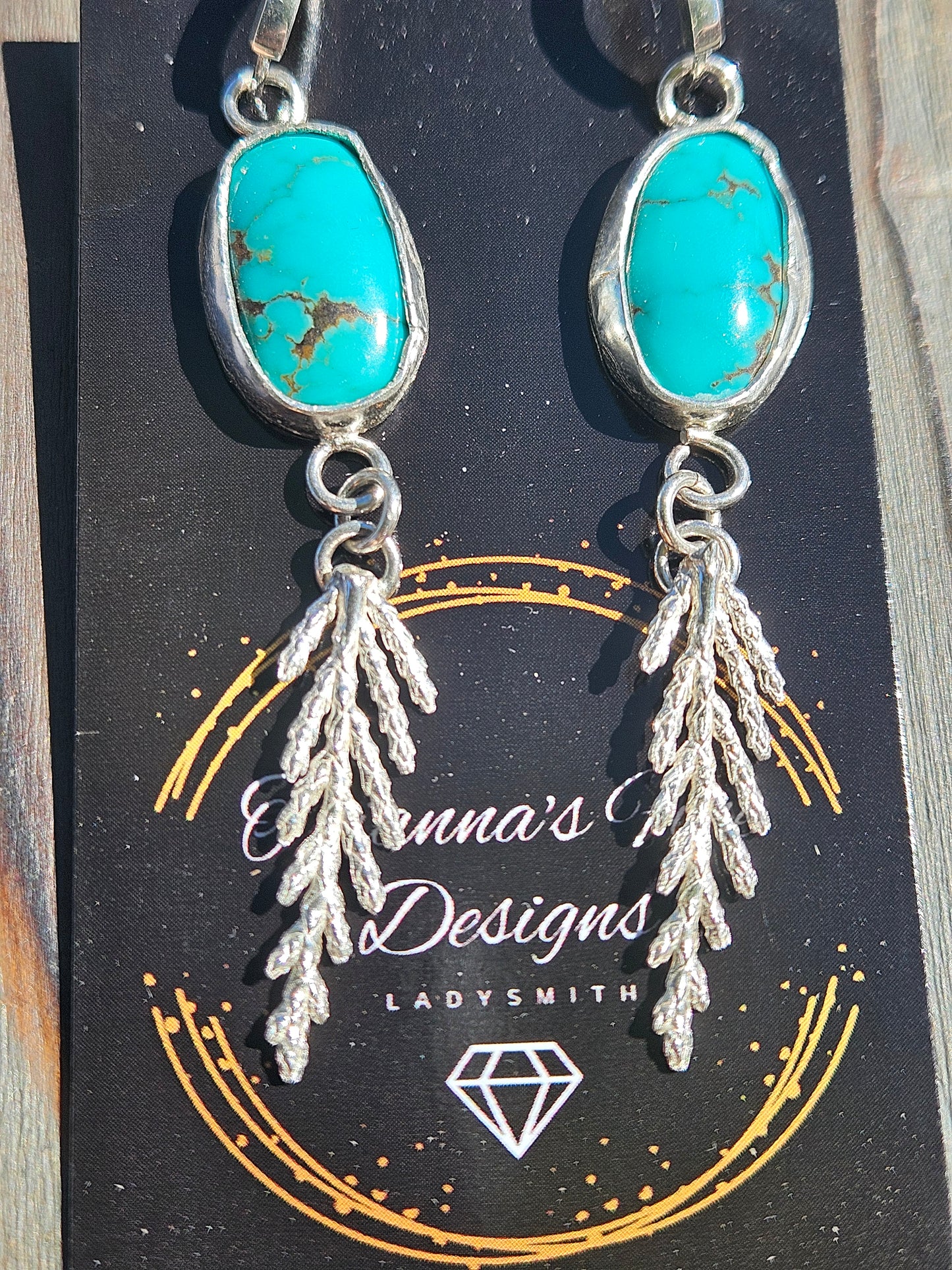Turquoise Cedar Earrings