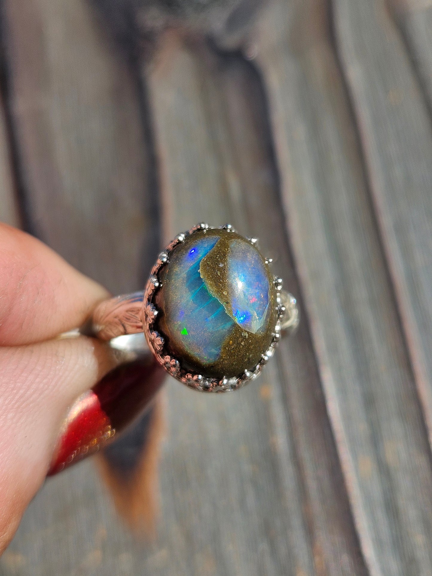 Galaxy Opal Ring, Size 8.5