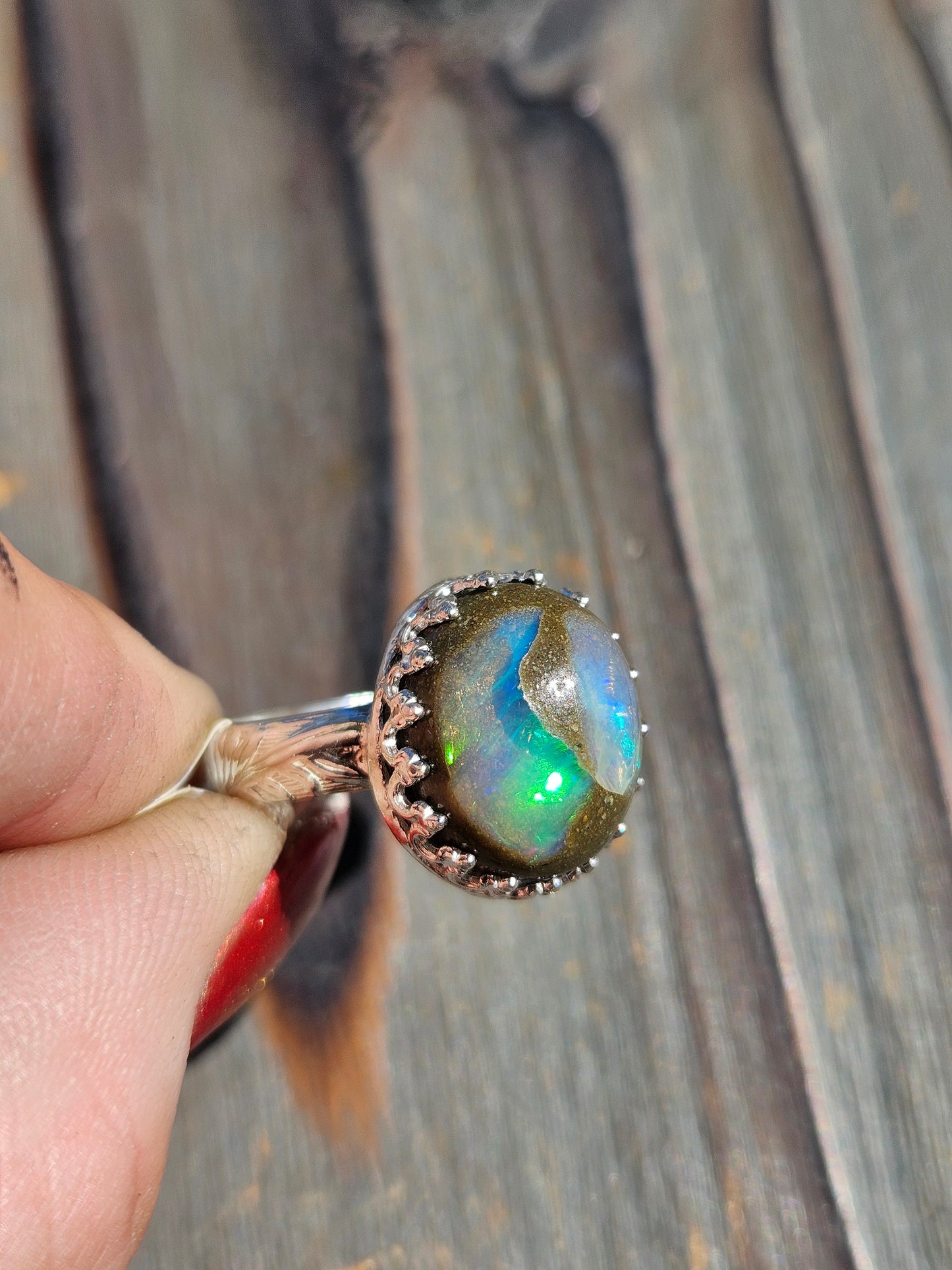 Galaxy Opal Ring, Size 8.5