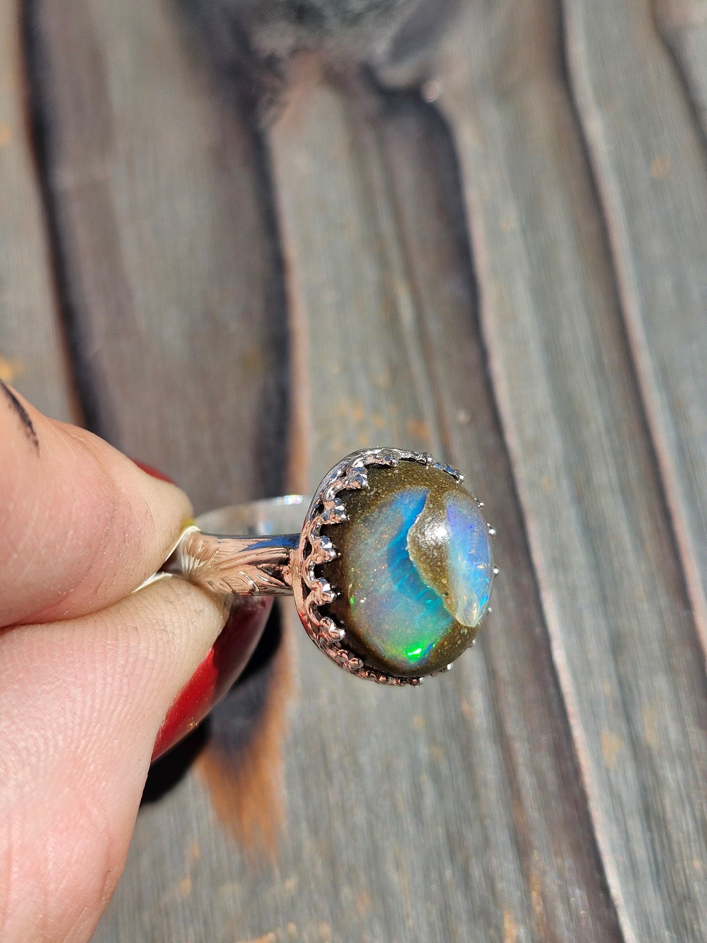 Galaxy Opal Ring, Size 8.5