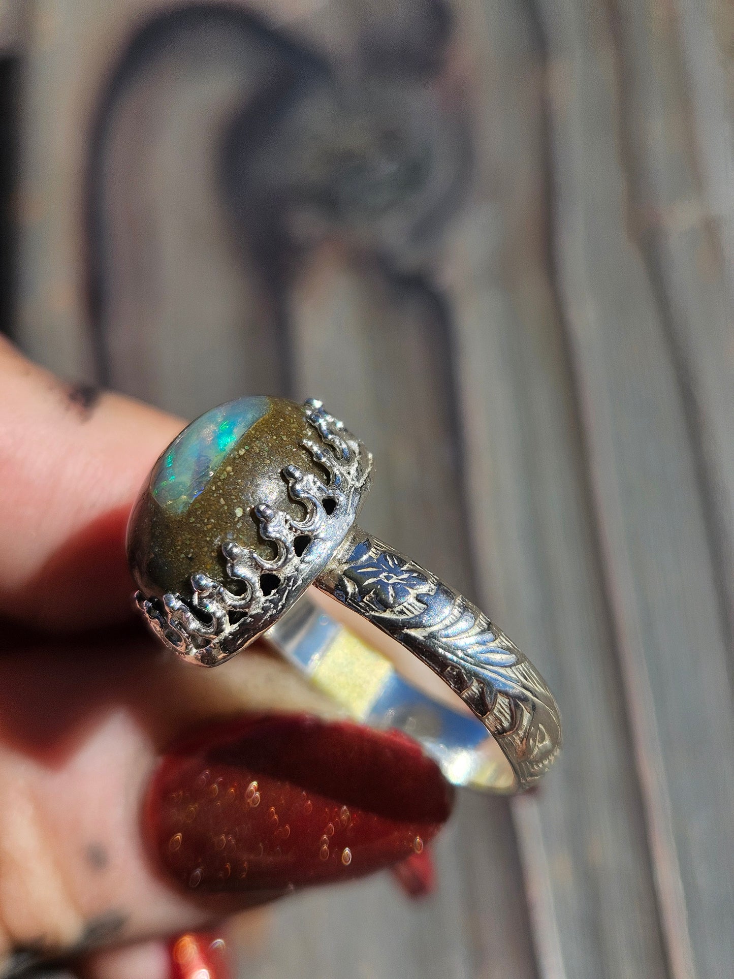 Galaxy Opal Ring, Size 8.5