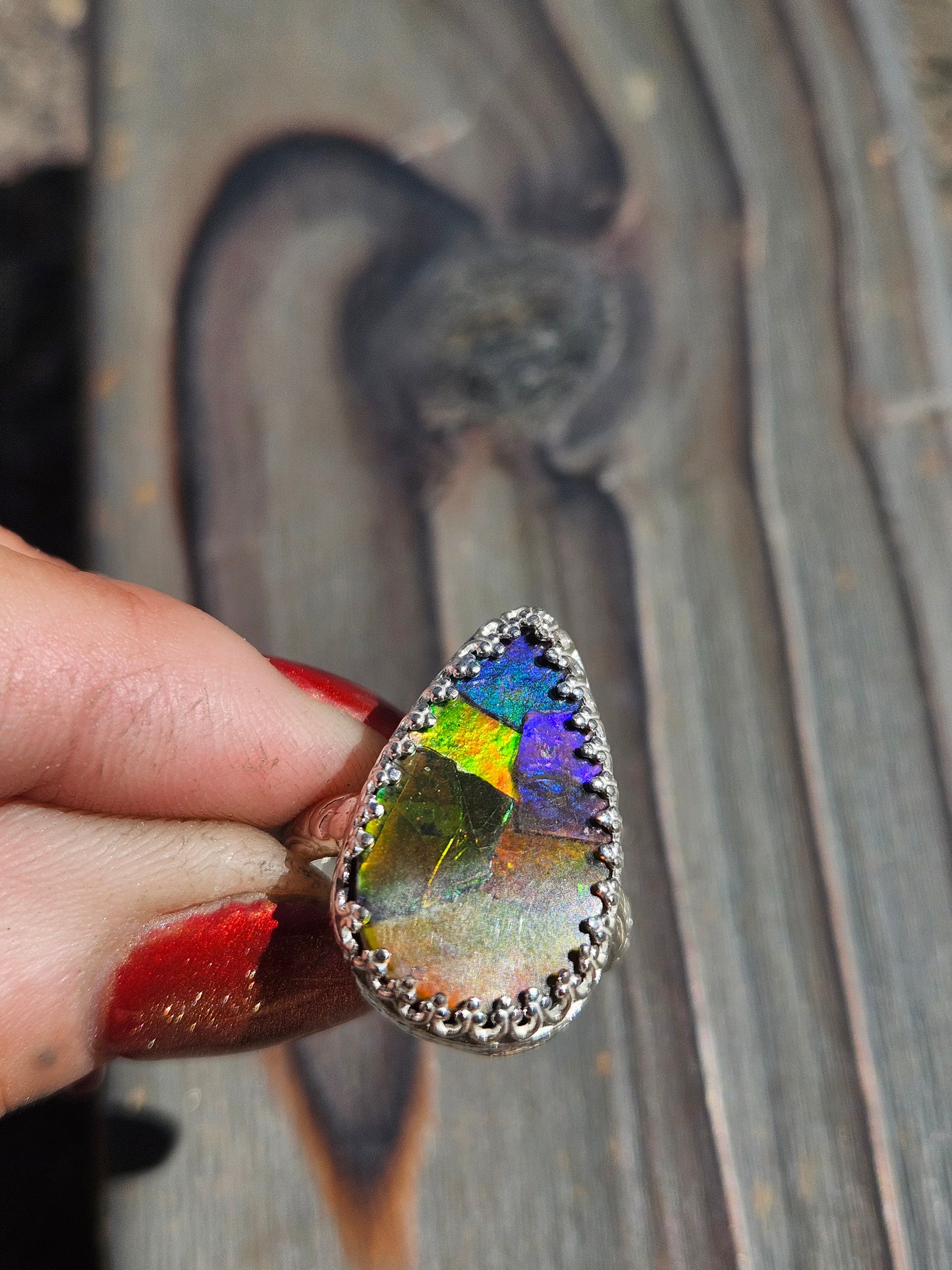 Ammolite Ring, Size 8.5
