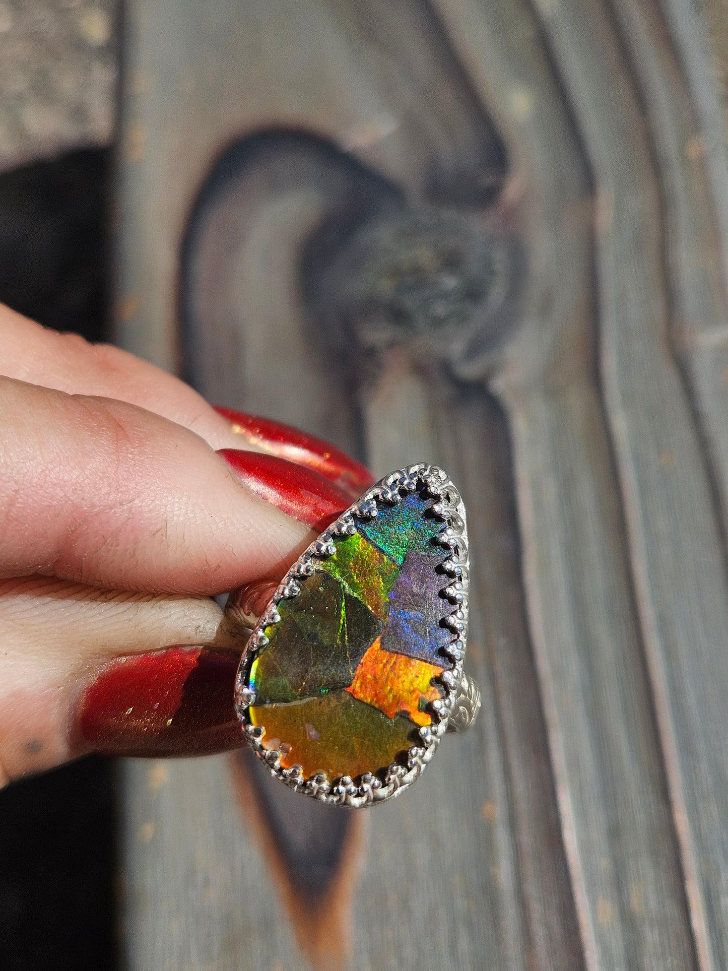 Ammolite Ring, Size 8.5