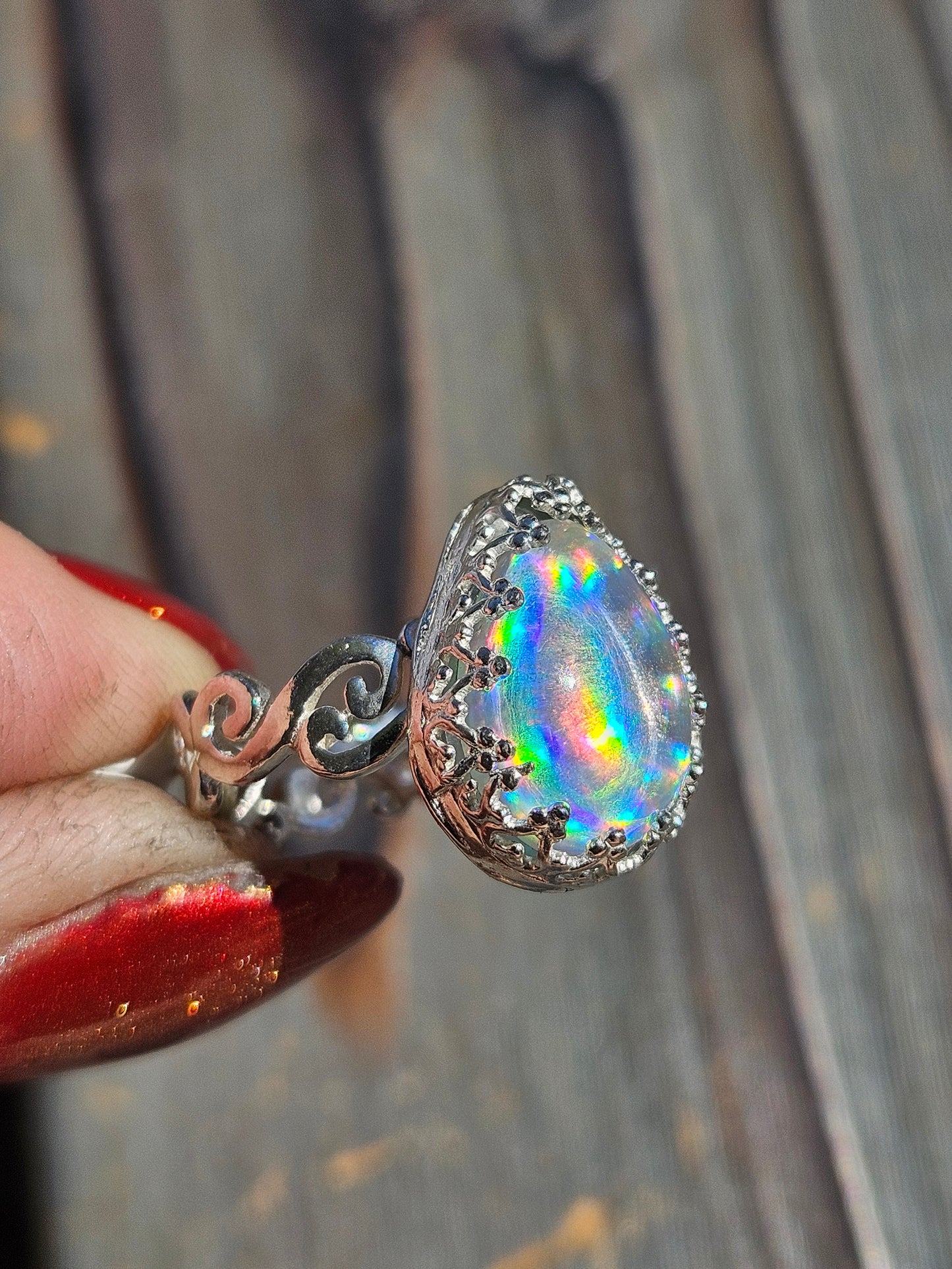 Disco Quartz Ring, Size 7