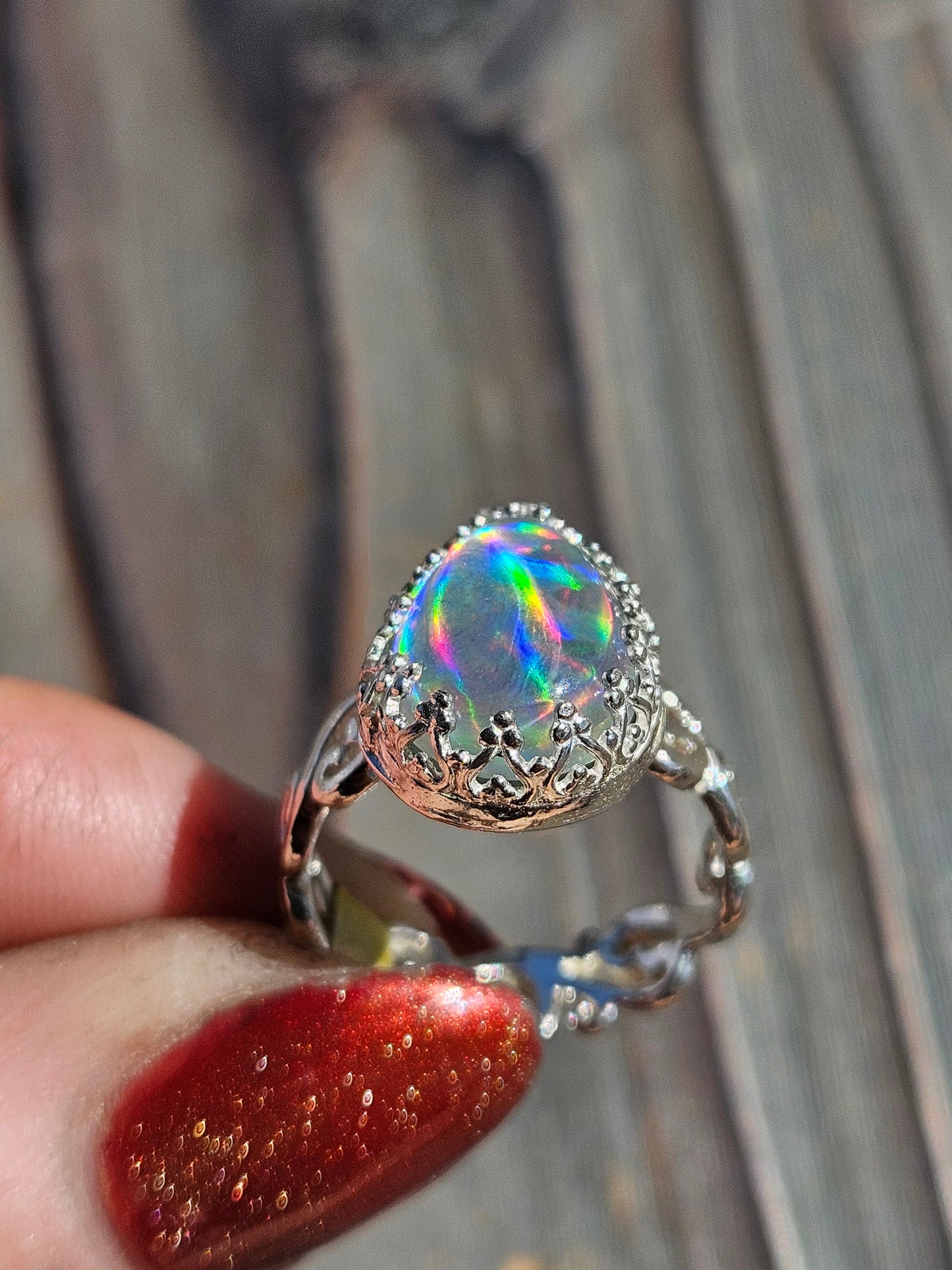 Disco Quartz Ring, Size 7