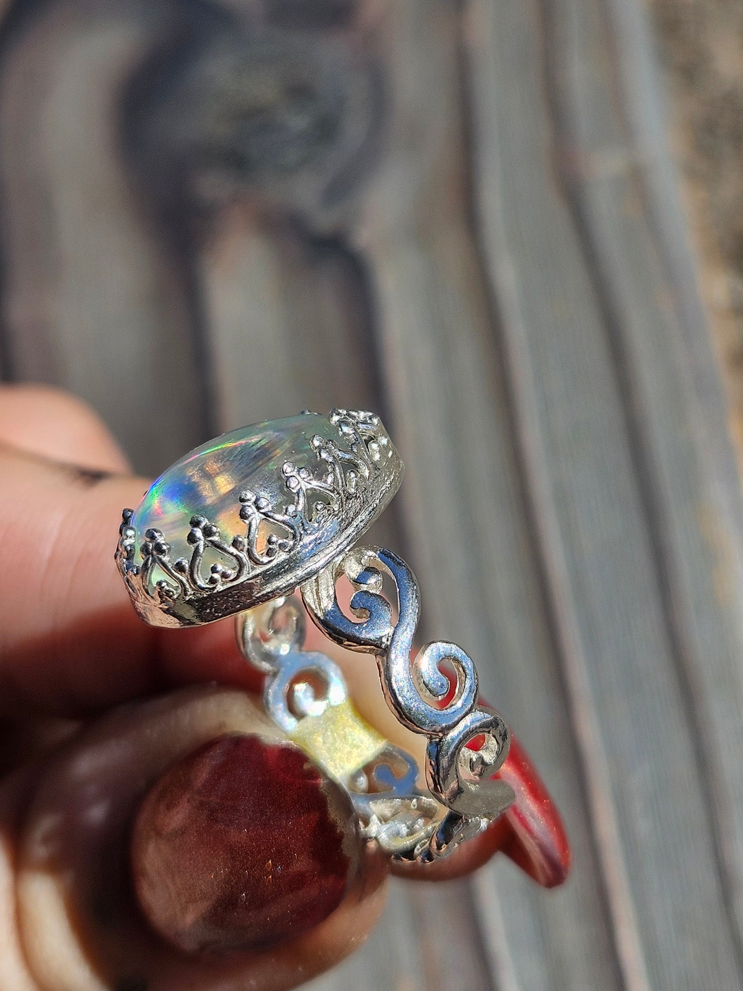 Disco Quartz Ring, Size 7