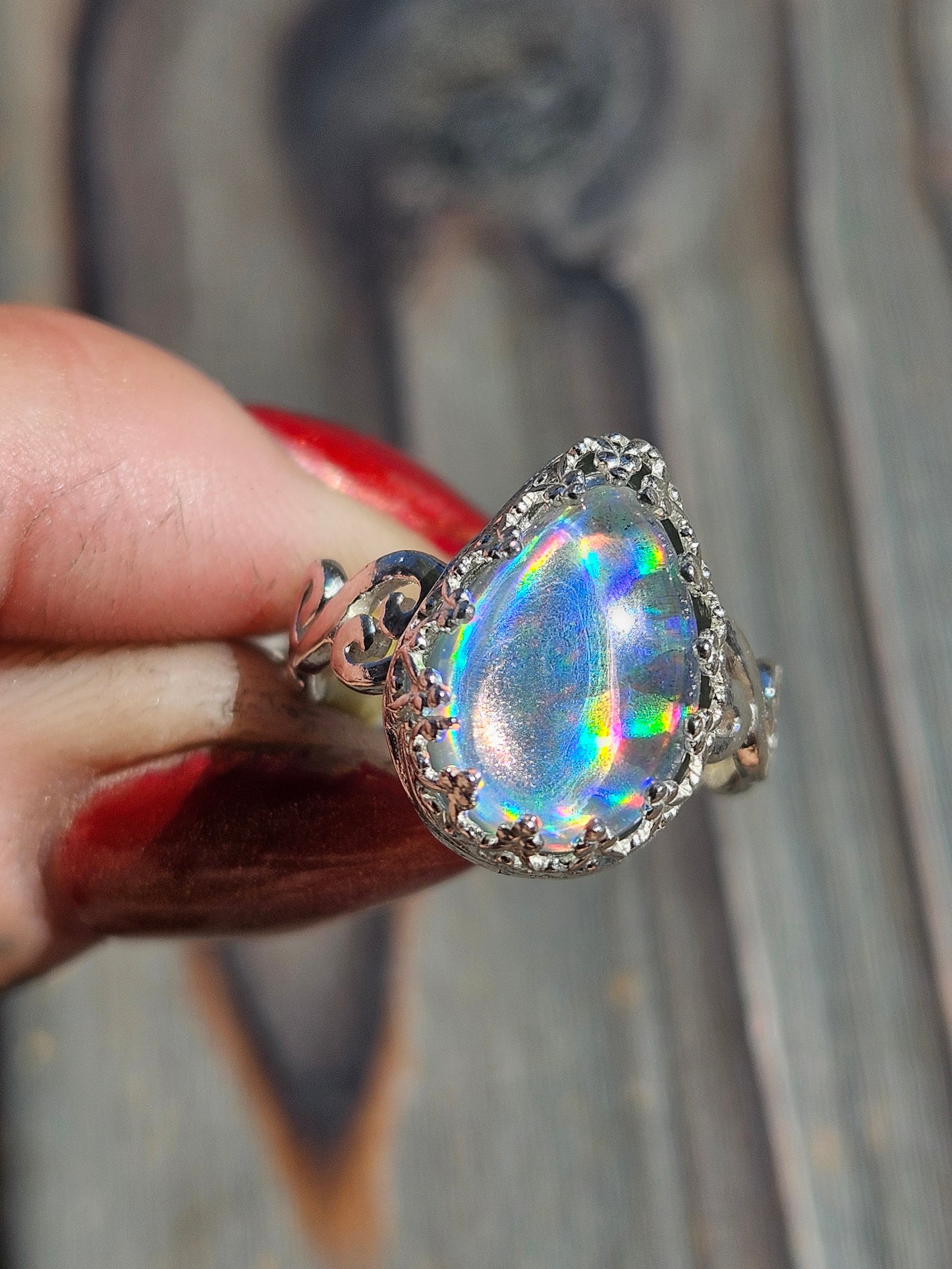 Disco Quartz Ring, Size 7