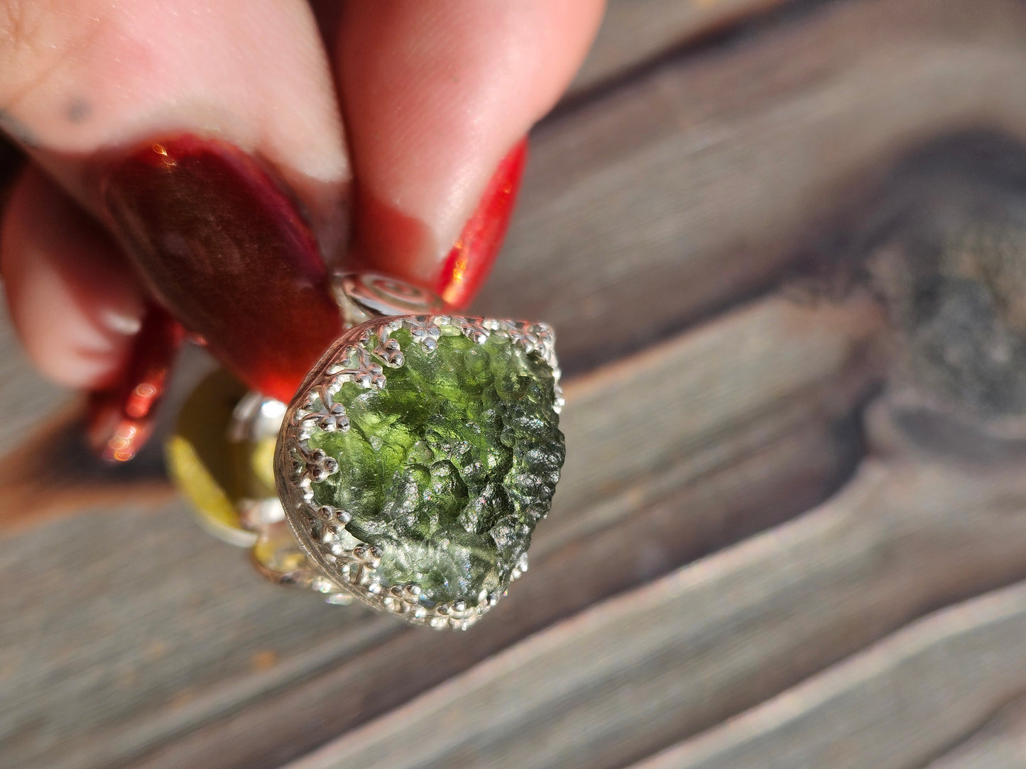 Moldavite Ring, Size 7