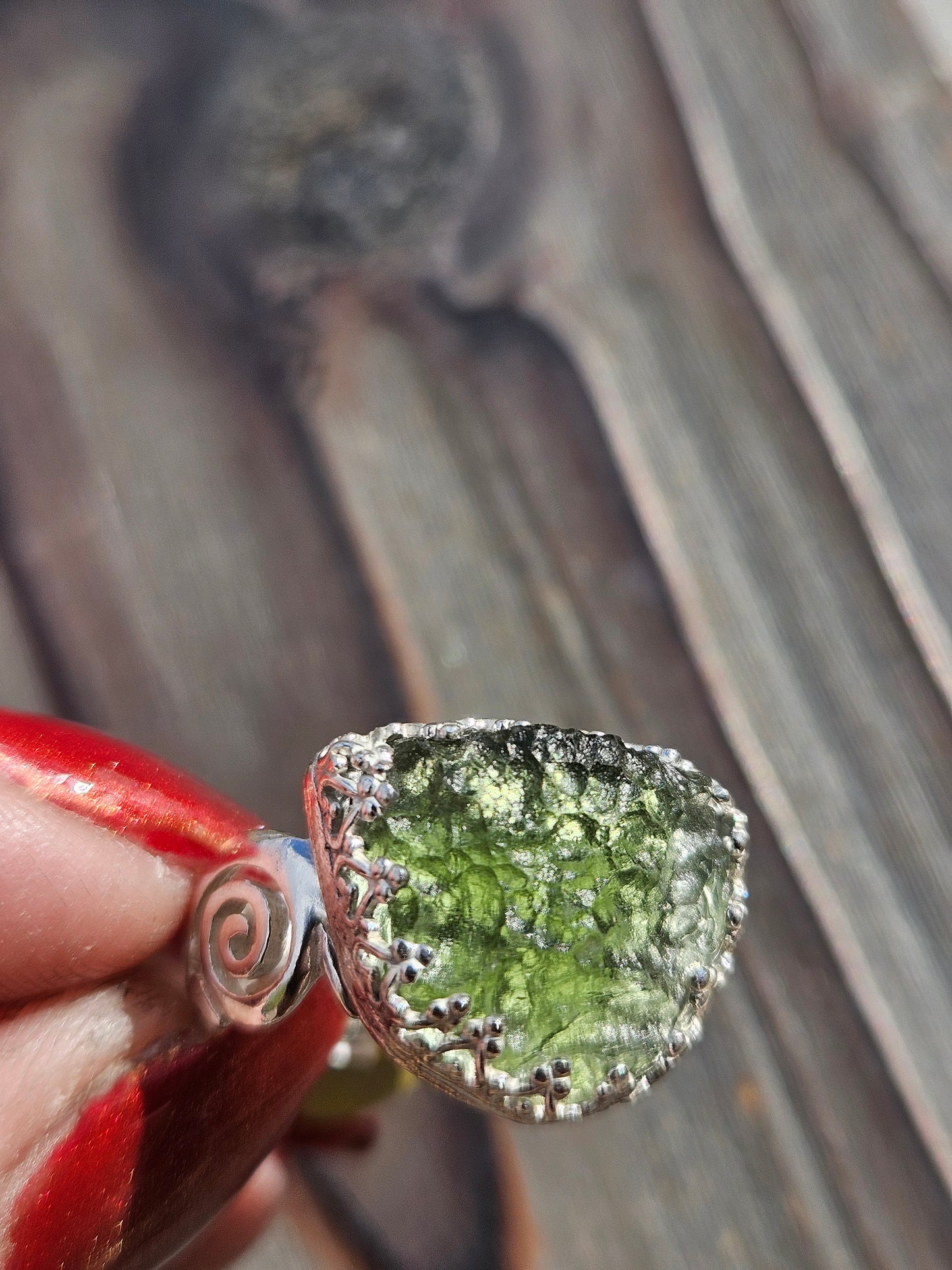 Moldavite Ring, Size 7