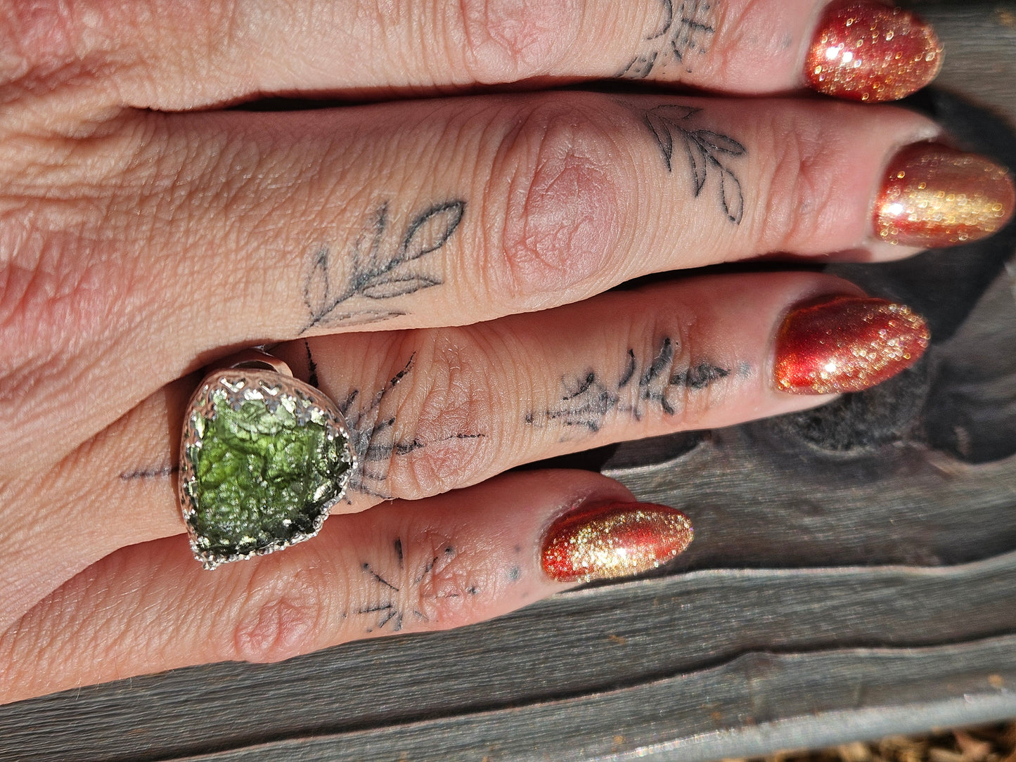 Moldavite Ring, Size 7