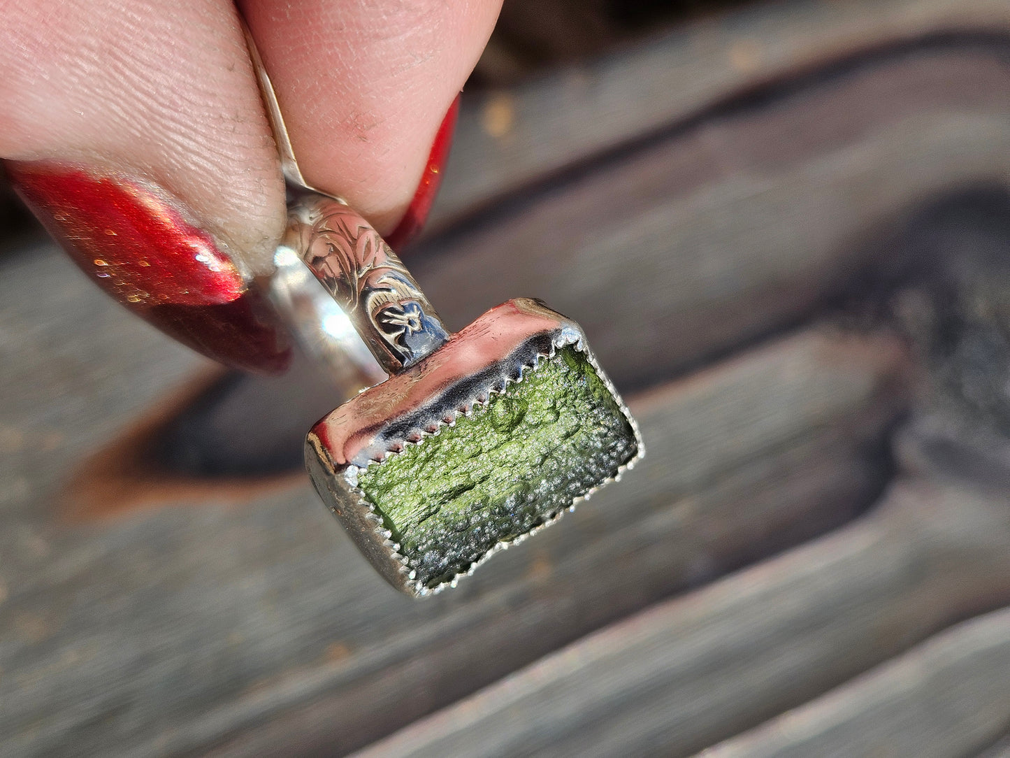 Moldavite Ring, Size 9