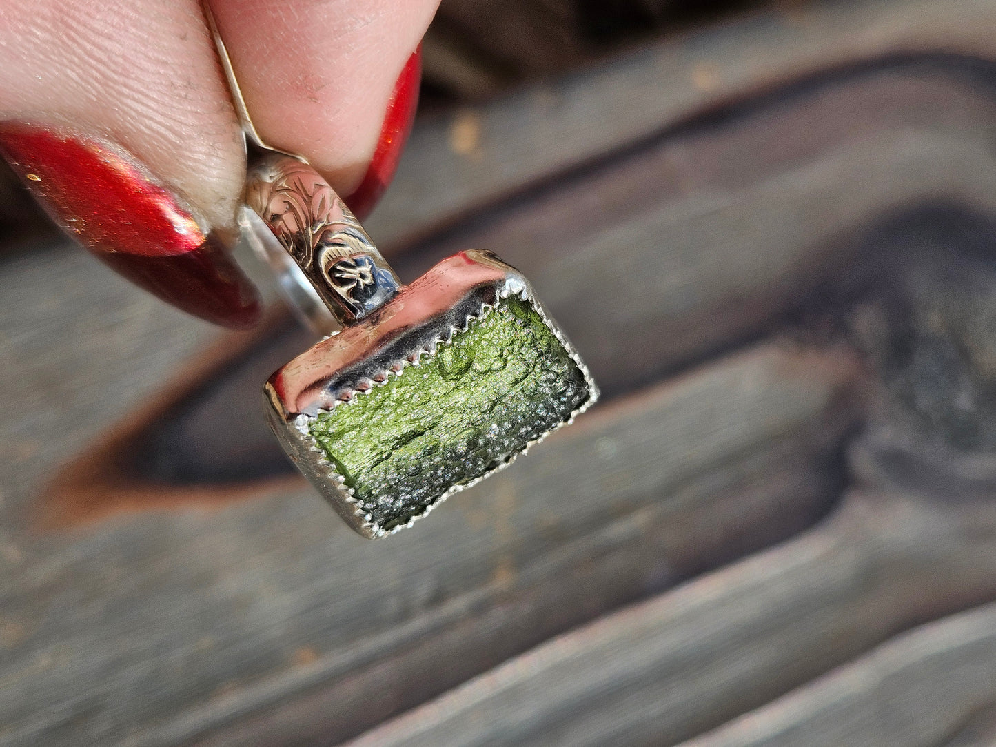 Moldavite Ring, Size 9