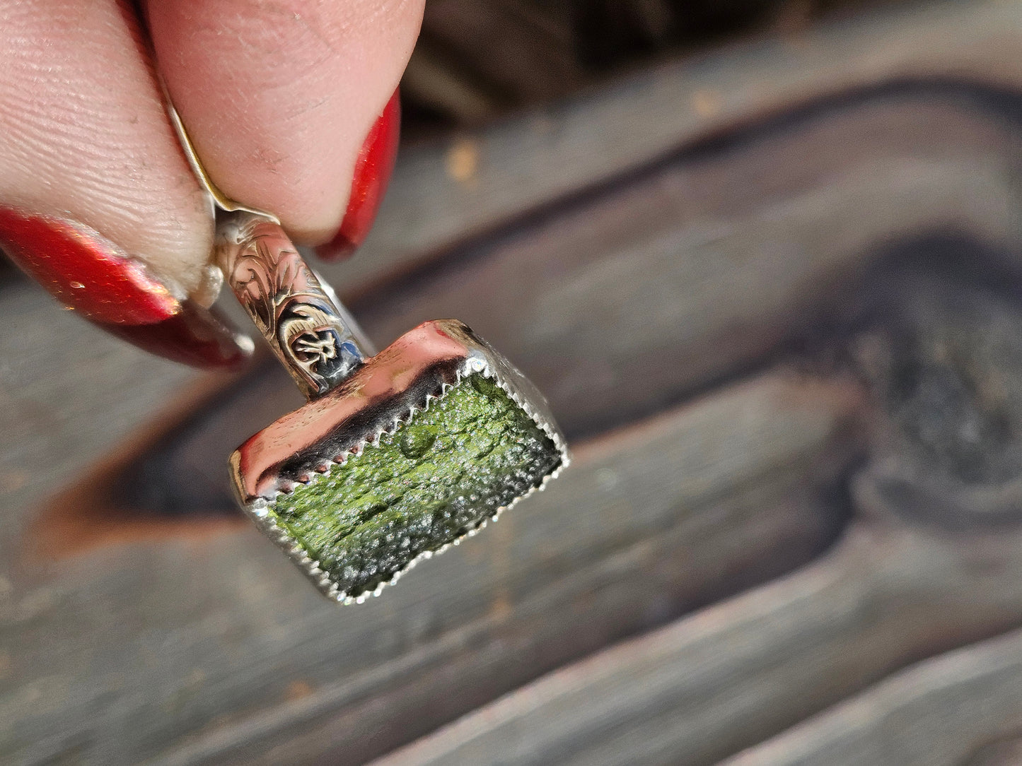 Moldavite Ring, Size 9