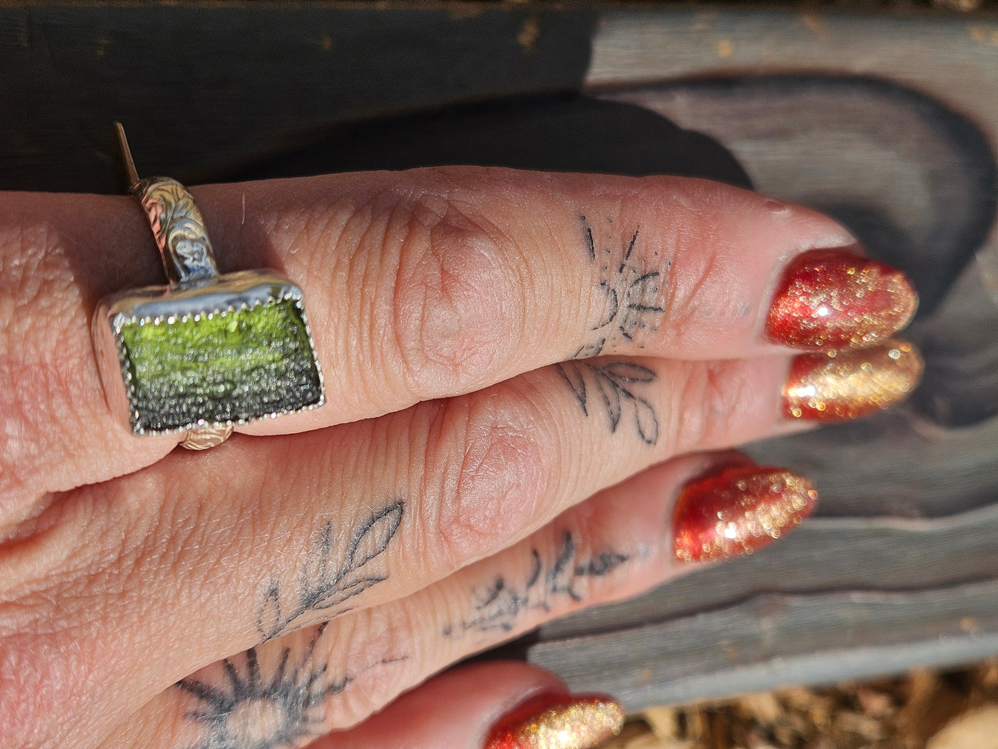 Moldavite Ring, Size 9