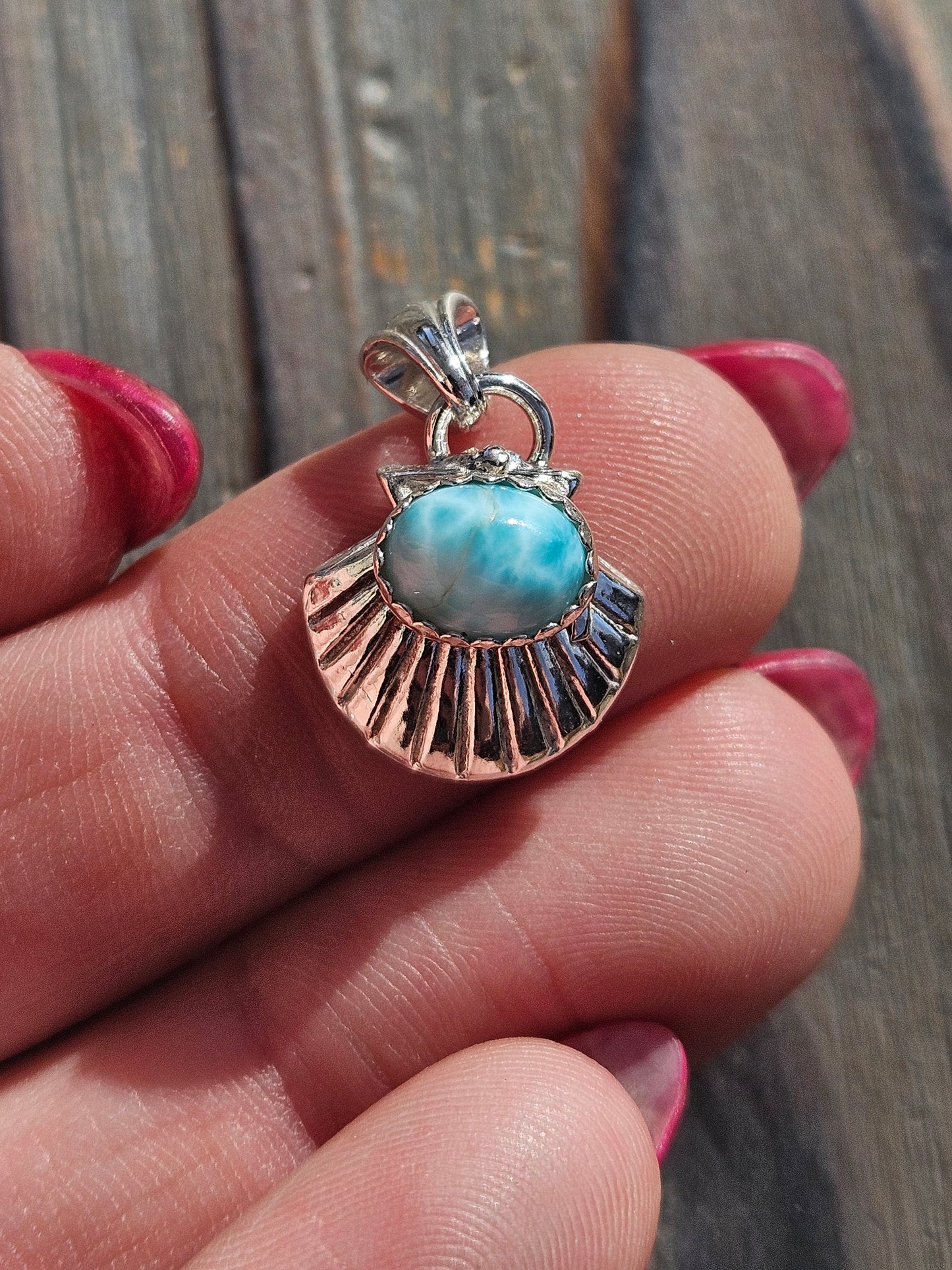 Larimar Seashell Pendant