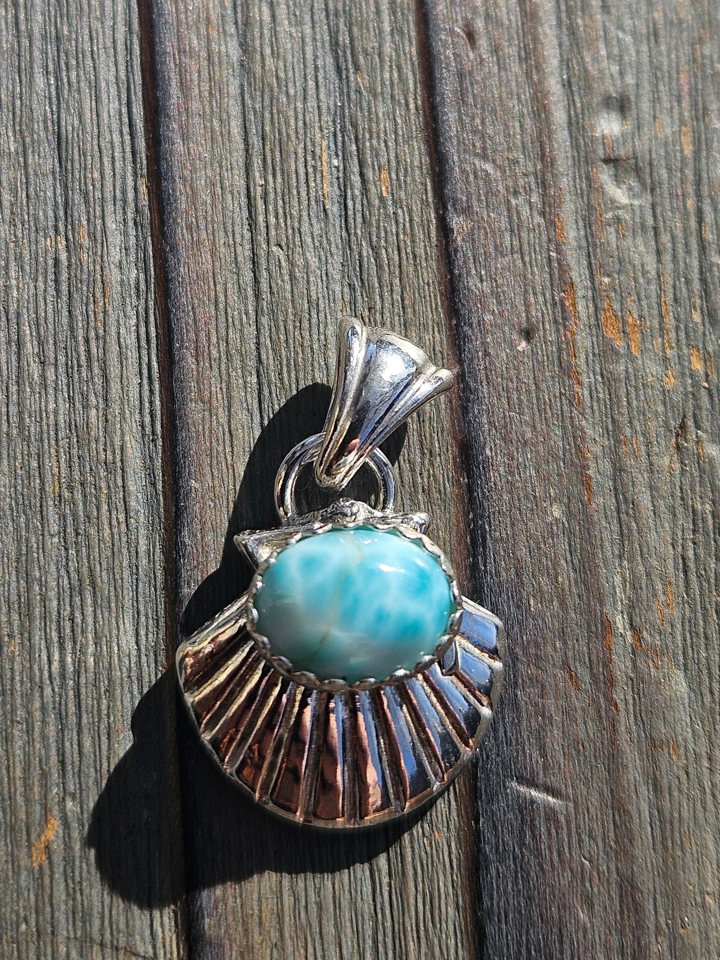 Larimar Seashell Pendant