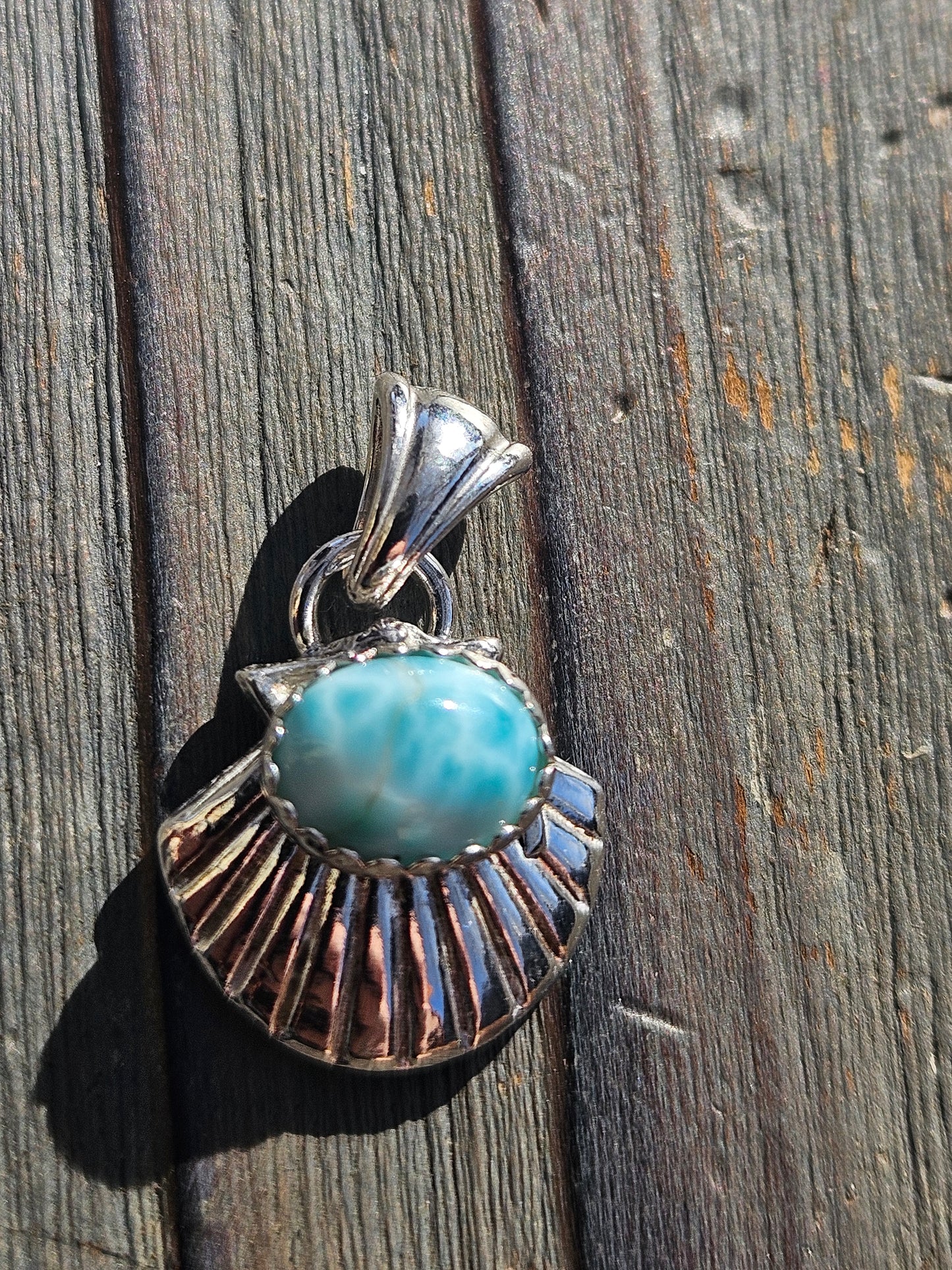 Larimar Seashell Pendant