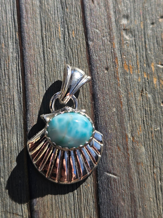 Larimar Seashell Pendant