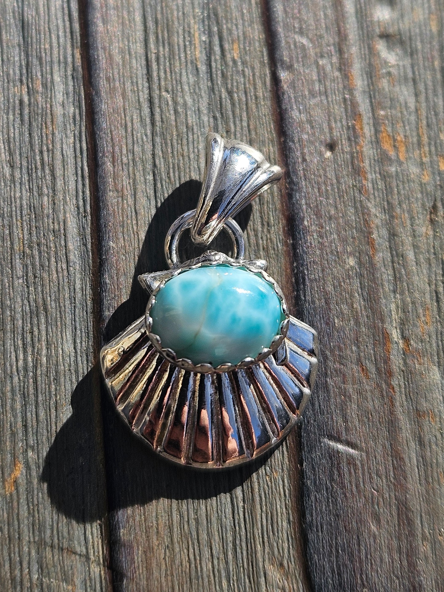 Larimar Seashell Pendant