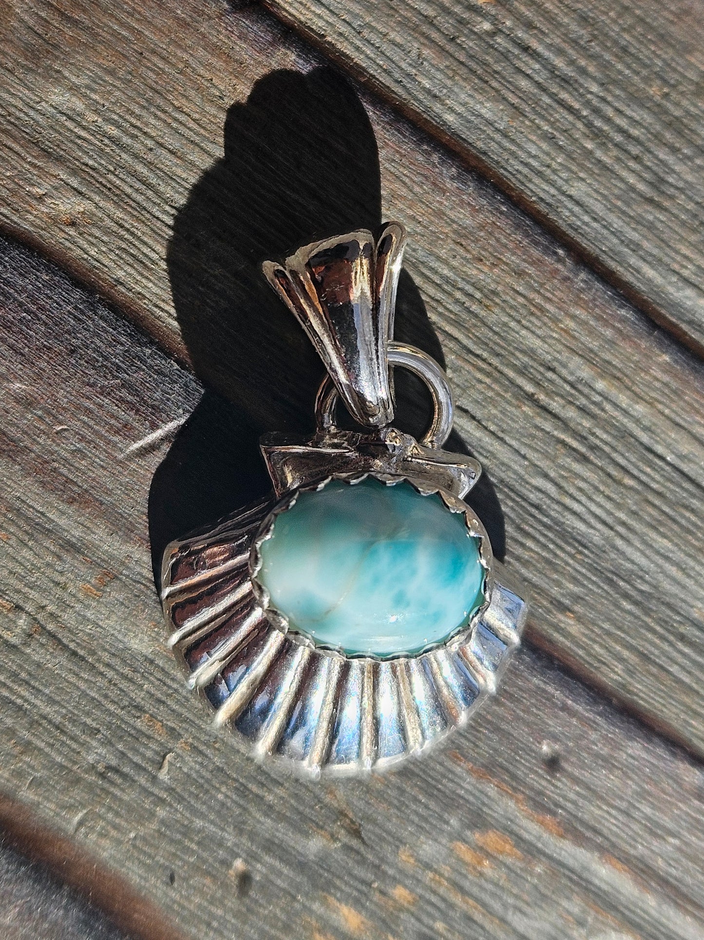 Larimar Seashell Pendant