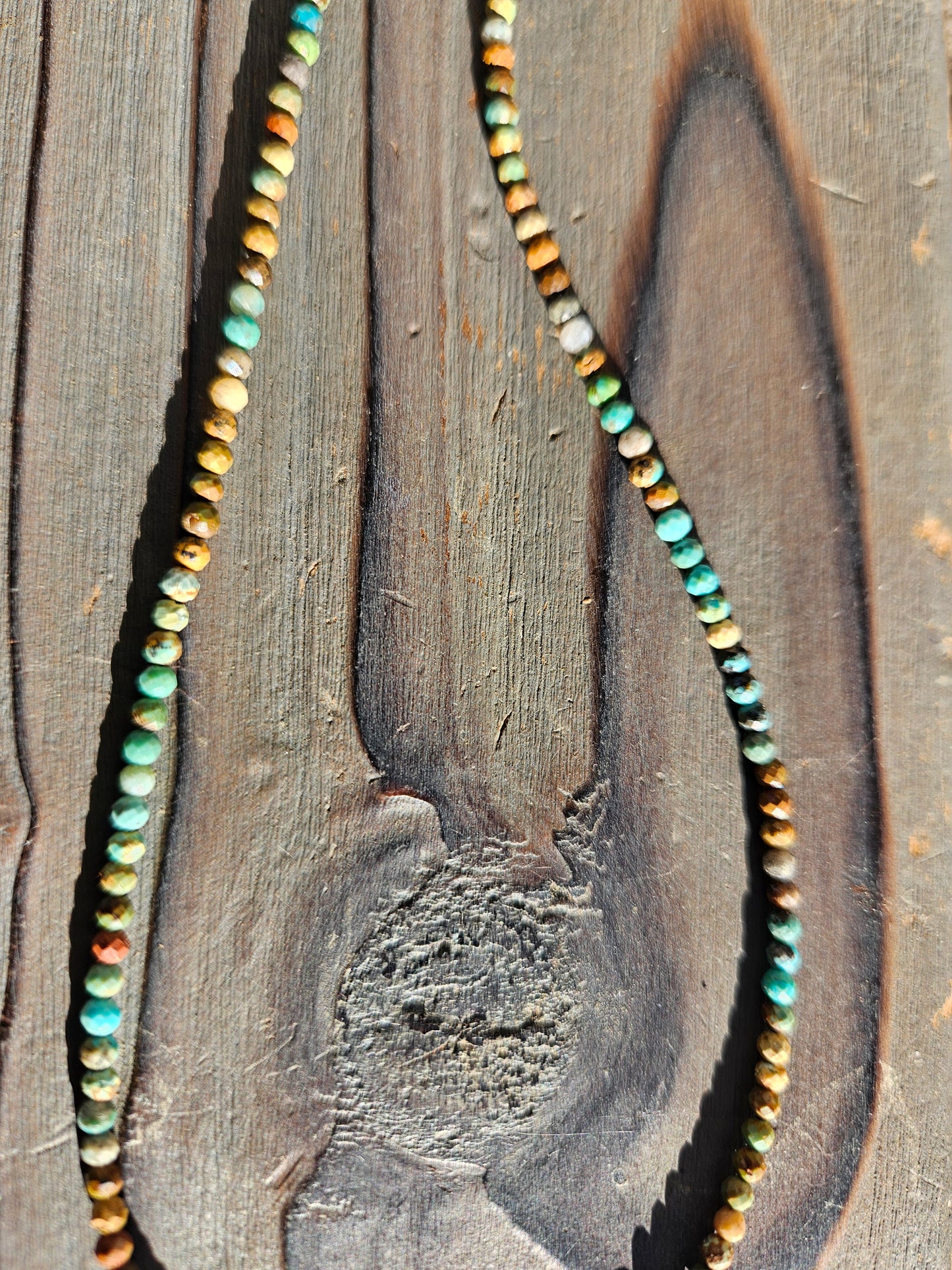 Turquoise Micro Beaded Necklace, 19in