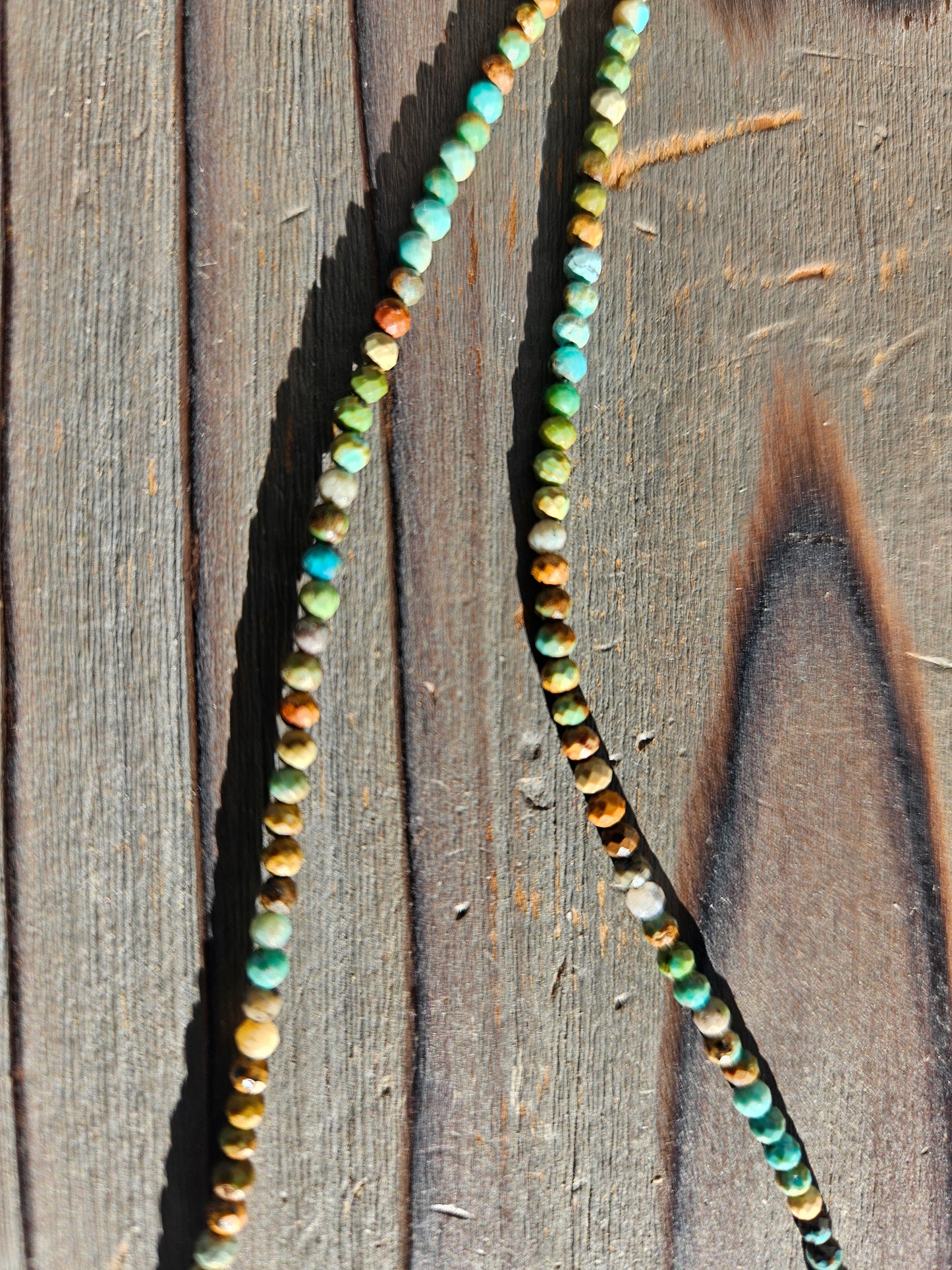 Turquoise Micro Beaded Necklace, 19in