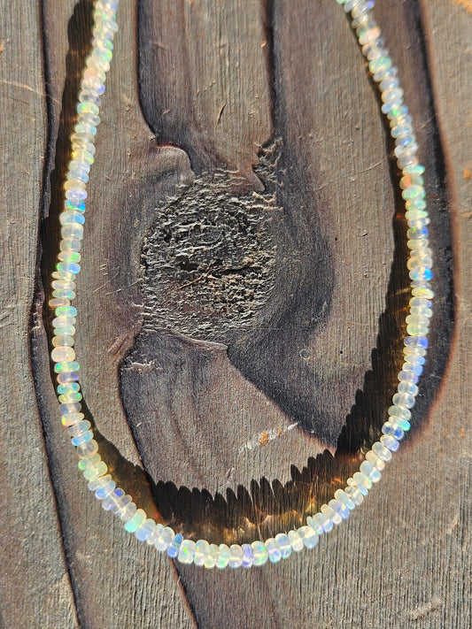 Ethiopian Opal Beaded Necklace, 18in