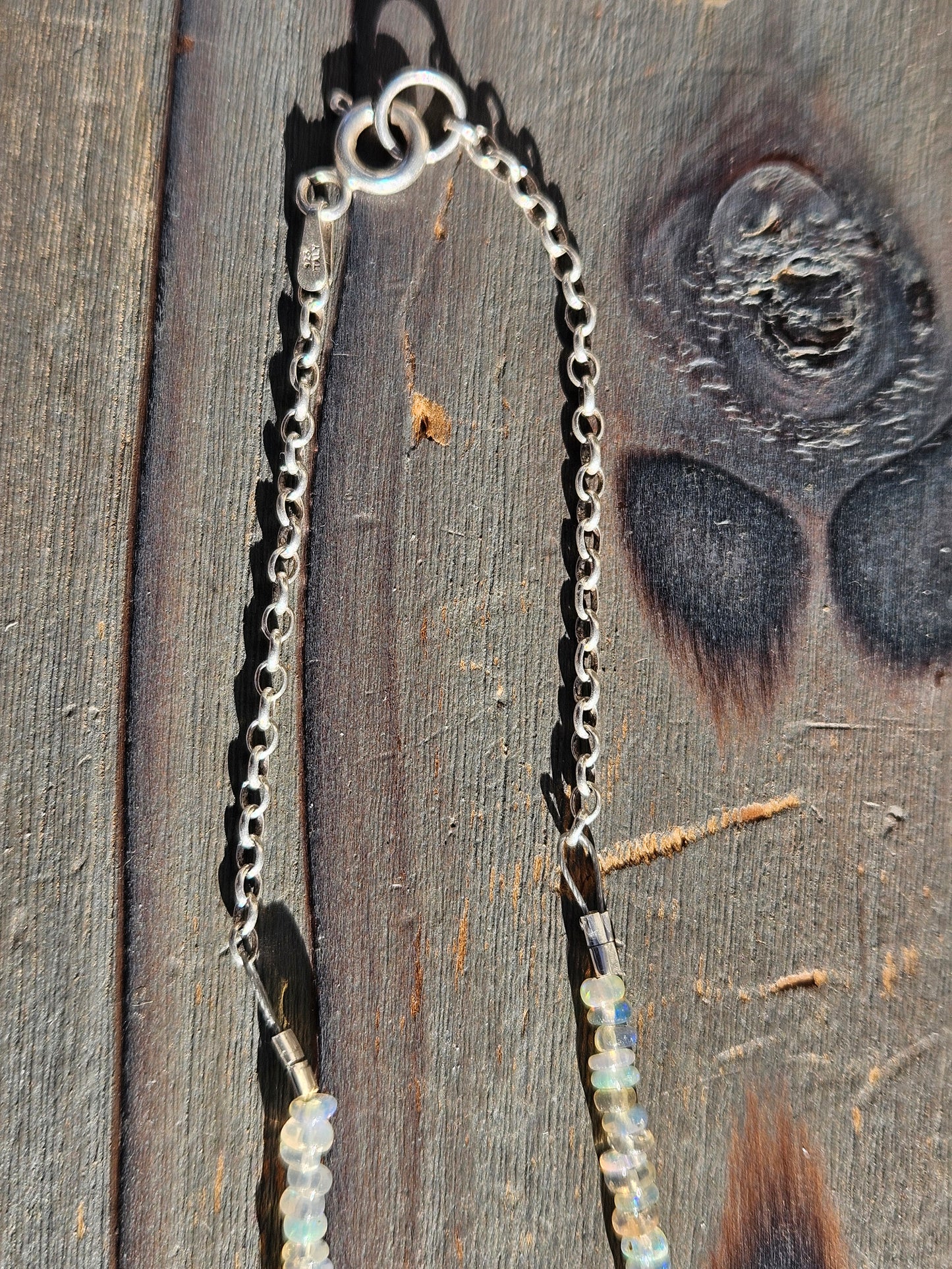 Ethiopian Opal Beaded Necklace, 18in