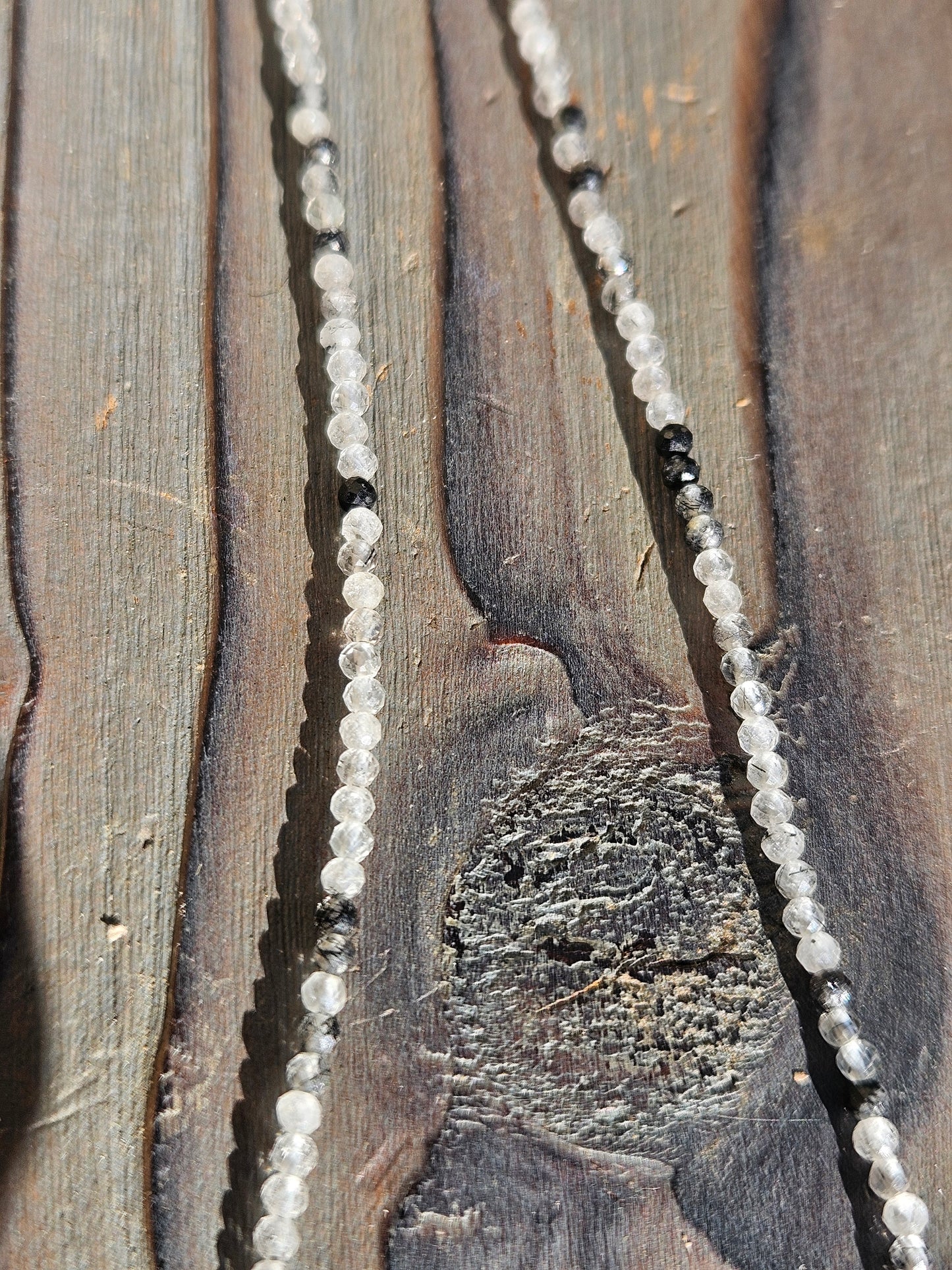 Black Tourmaline MicroMini Necklace, 19in