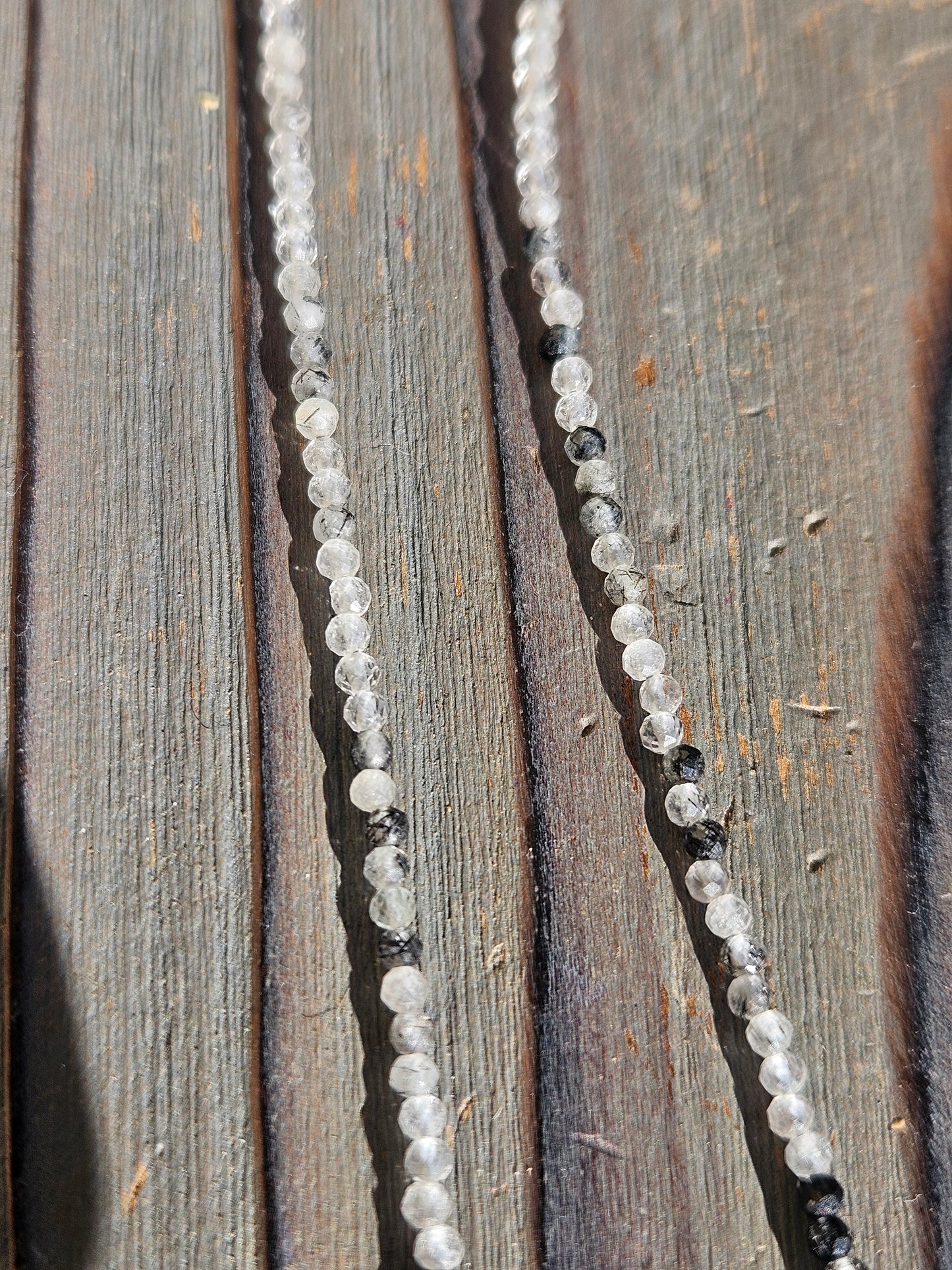 Black Tourmaline MicroMini Necklace, 19in