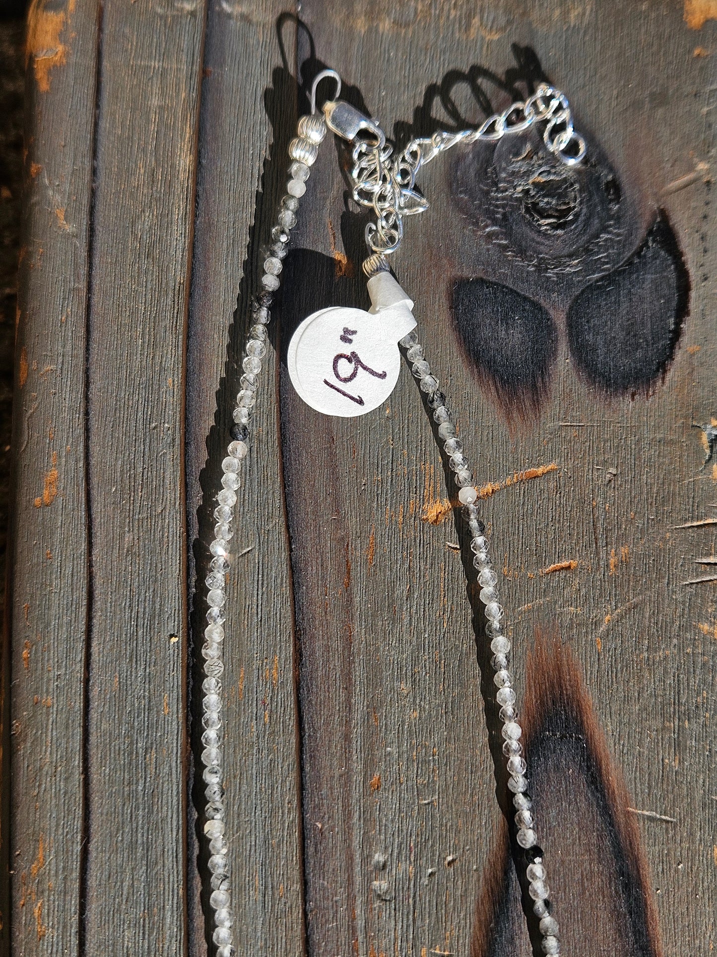 Black Tourmaline MicroMini Necklace, 19in