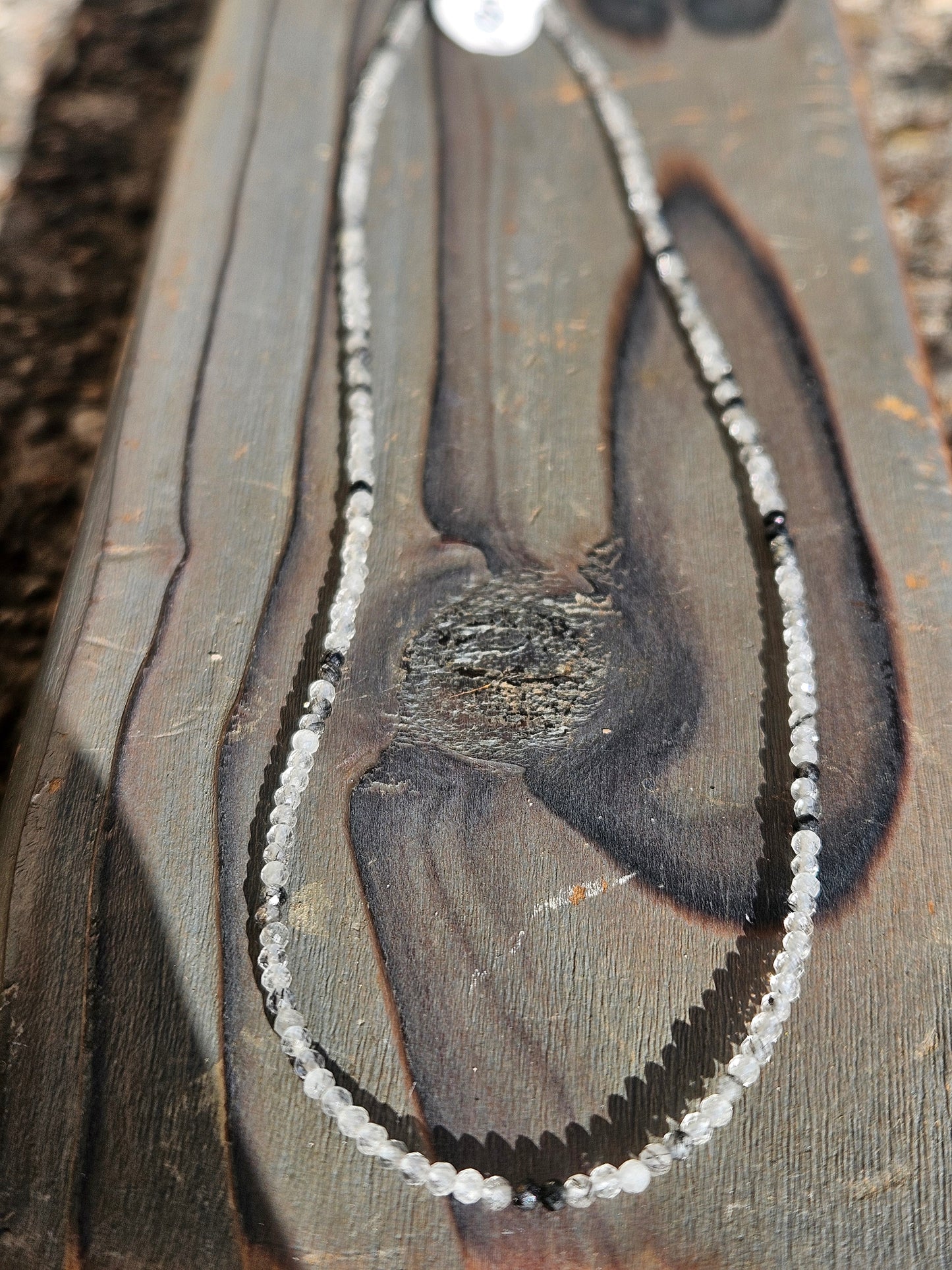 Black Tourmaline MicroMini Necklace, 19in