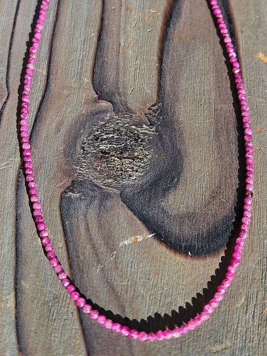 MicroMini Ruby Necklace, 18in