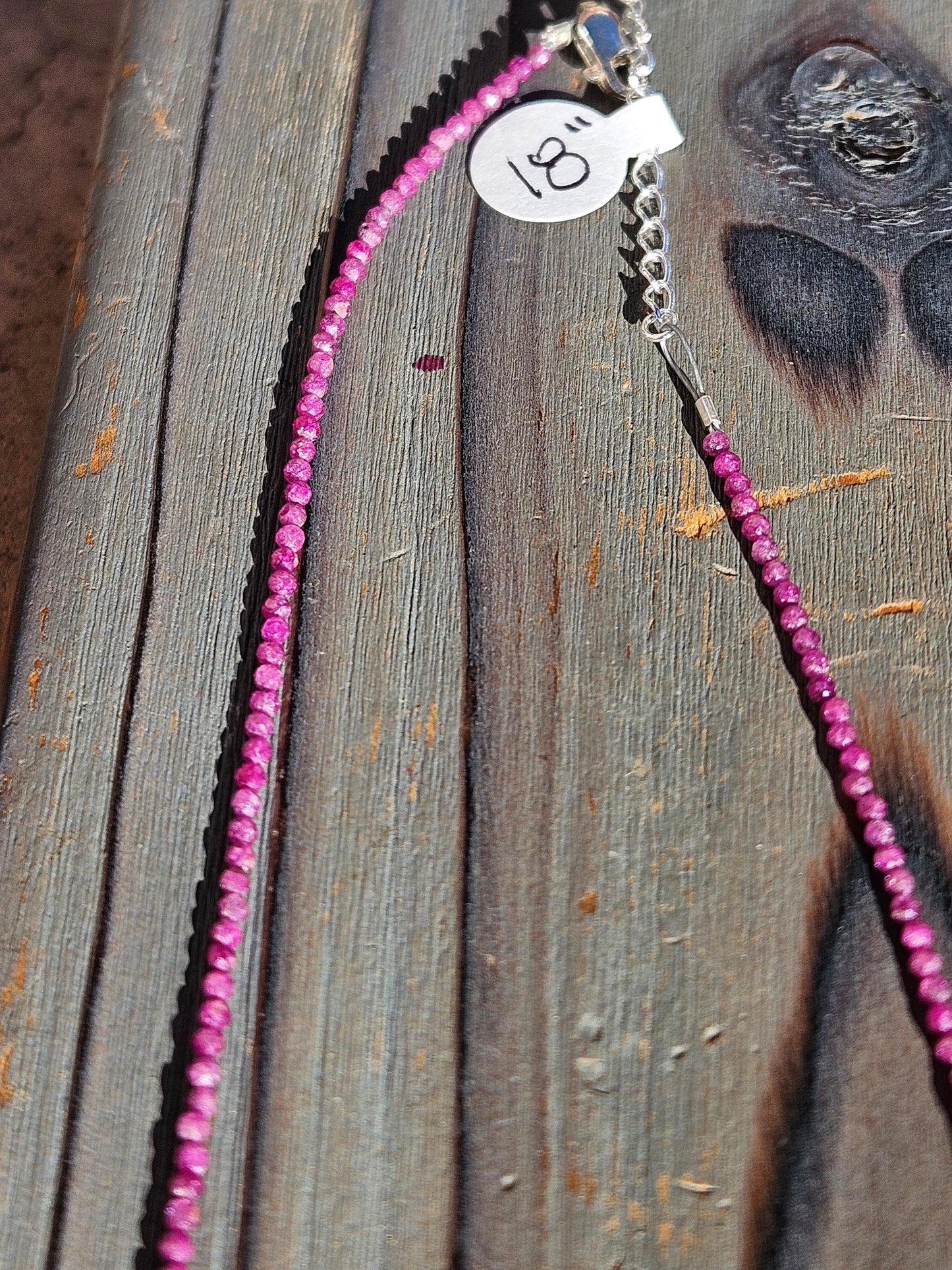 MicroMini Ruby Necklace, 18in