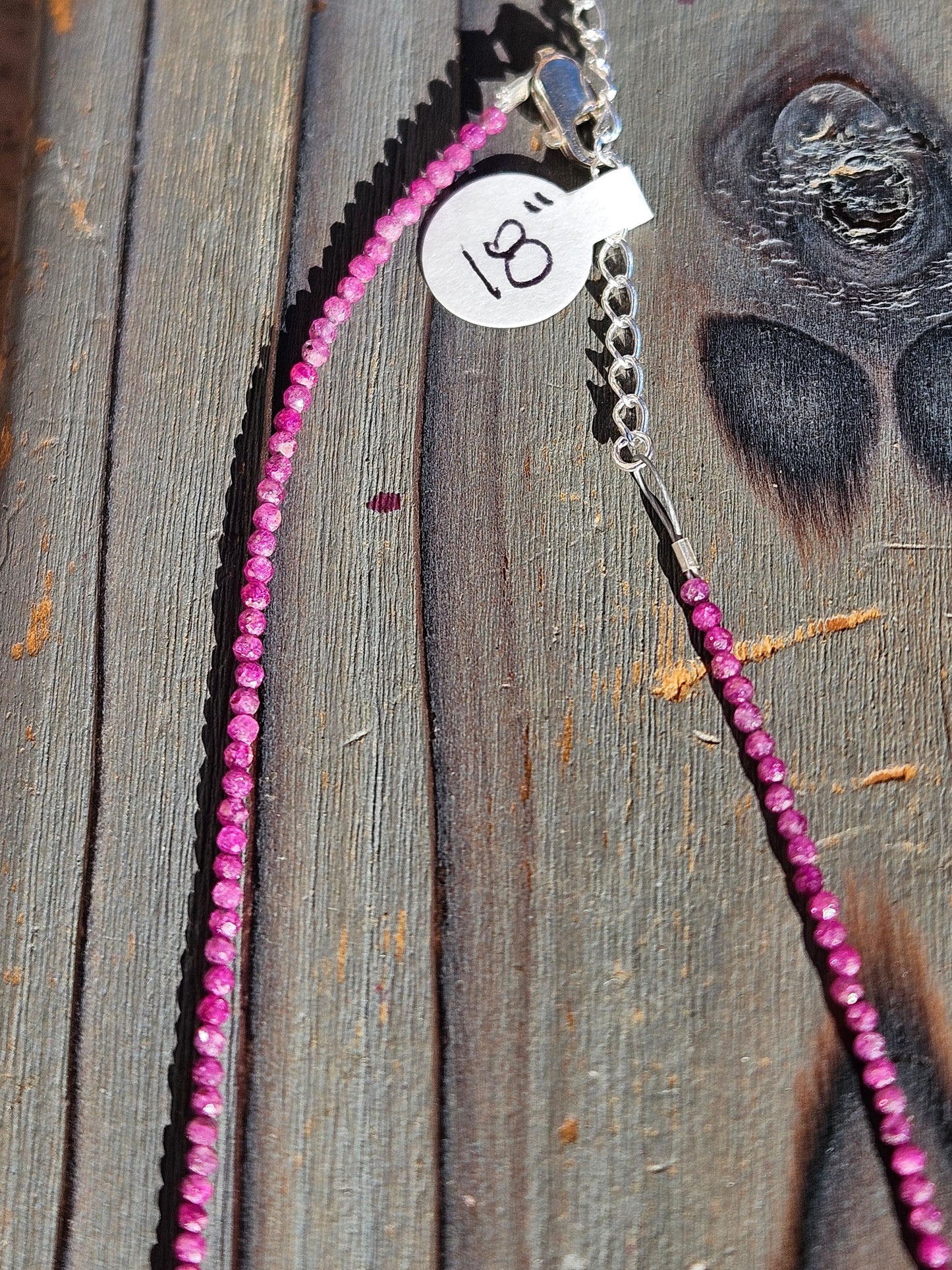 MicroMini Ruby Necklace, 18in