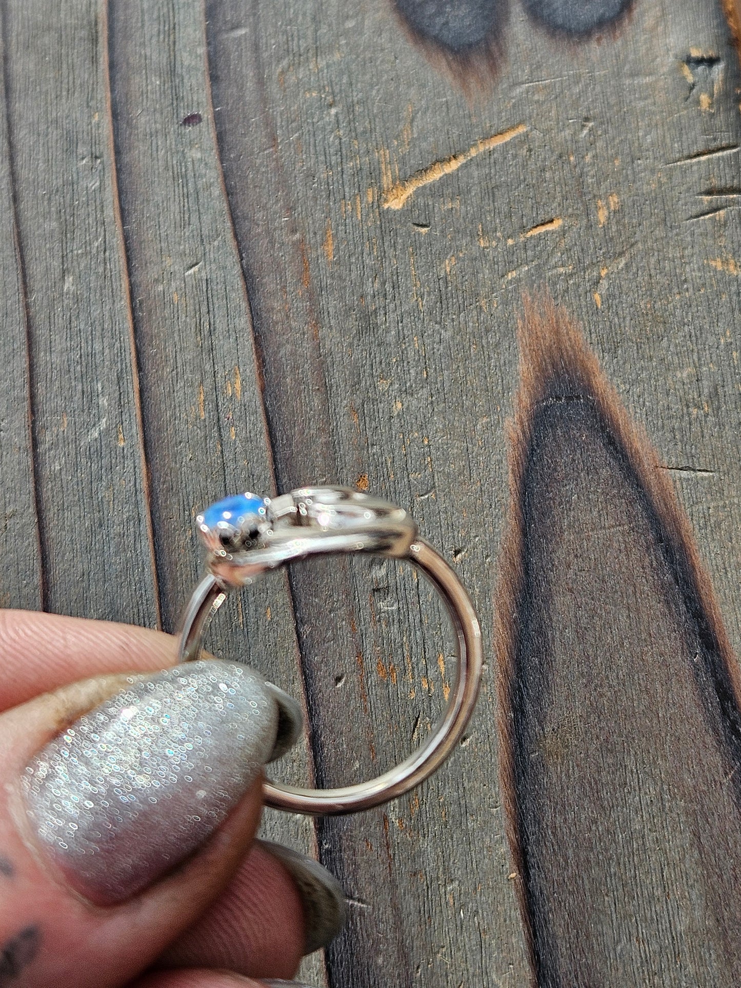 Wave Opal Ring, Size 9