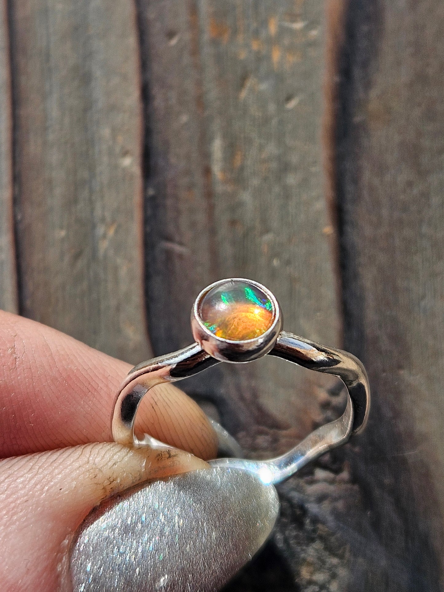 Black Opal Ring, Size 6.5