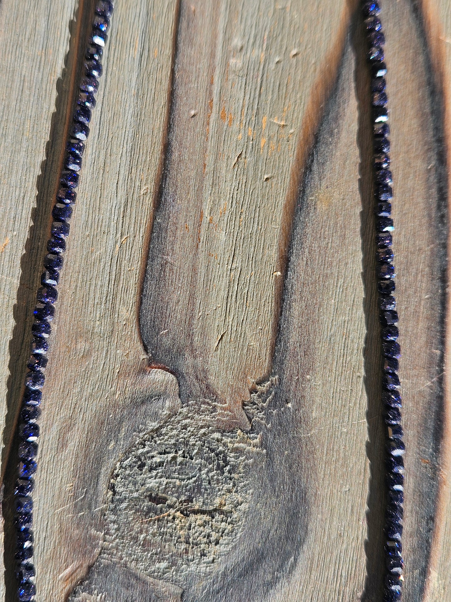 Blue Goldstone Micro-Mini Necklace, 18in