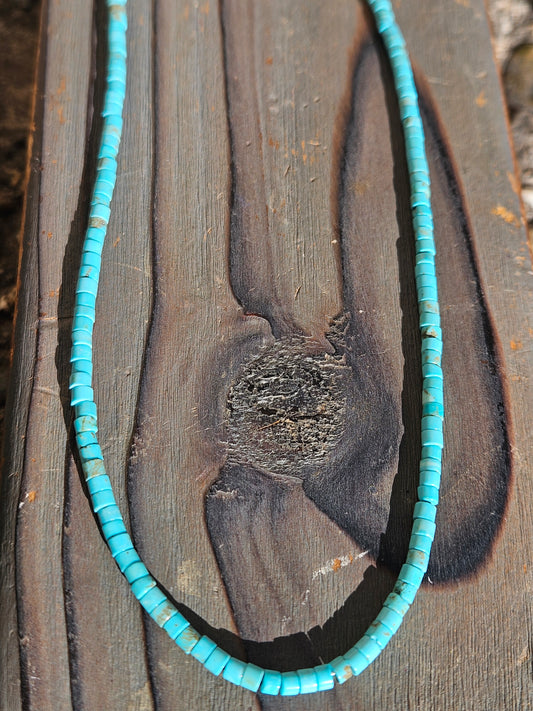 Turquoise Toggle Micro-Mini Necklace, 17in