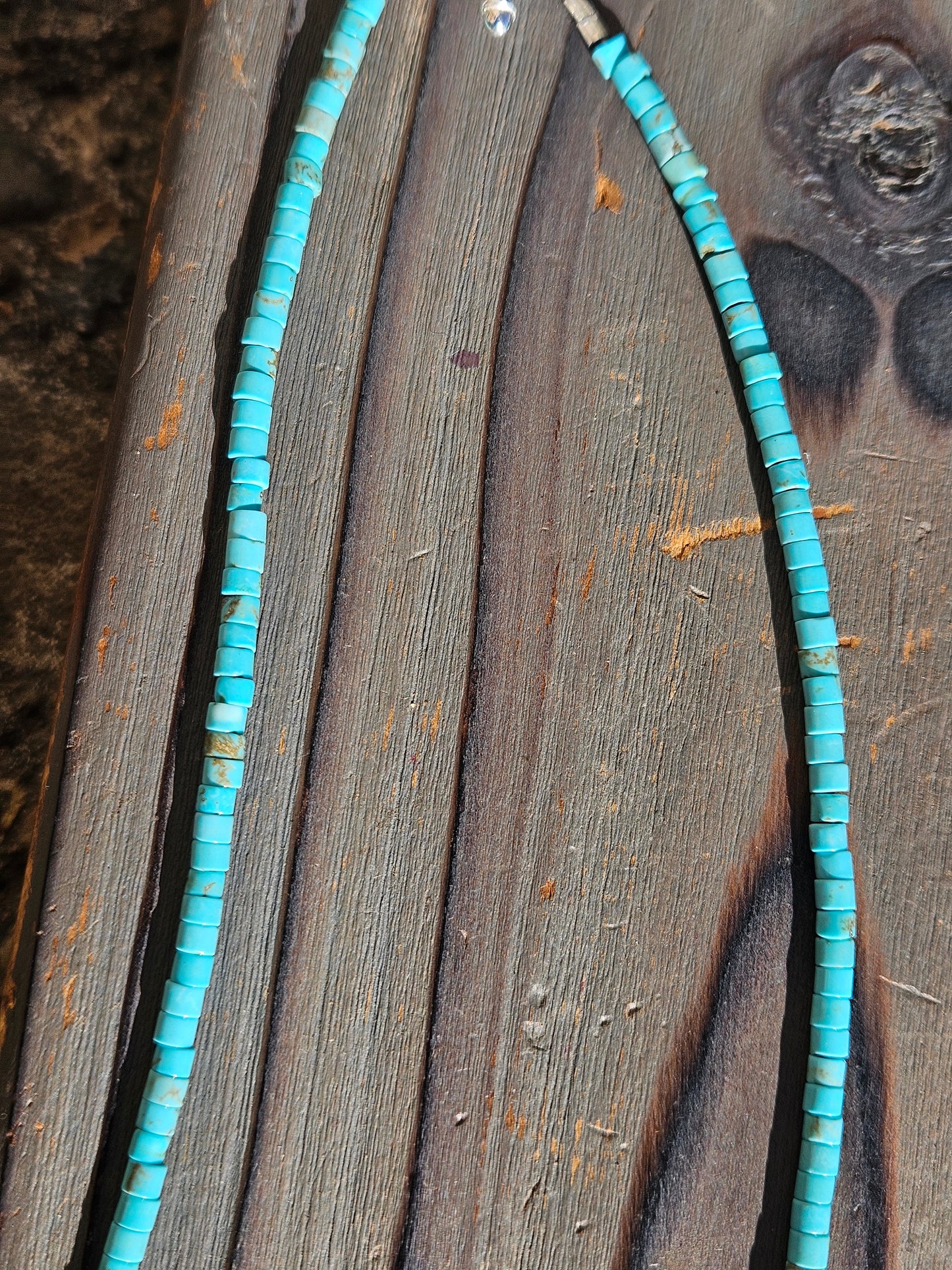 Turquoise Toggle Micro-Mini Necklace, 17in