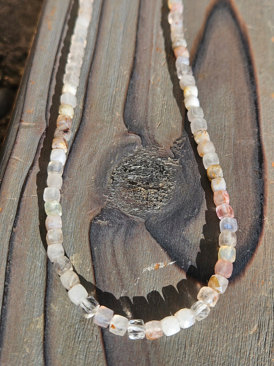 Peach Quartz Necklace, 19in