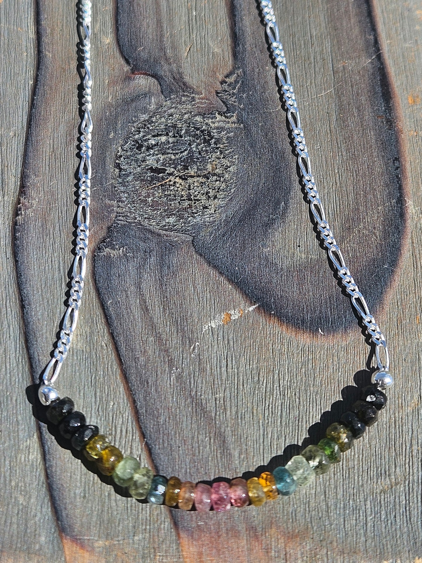 Watermelon Tourmaline Necklace, 18in