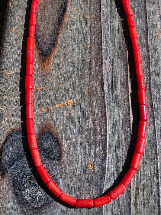 Red Coral Necklace, 17in