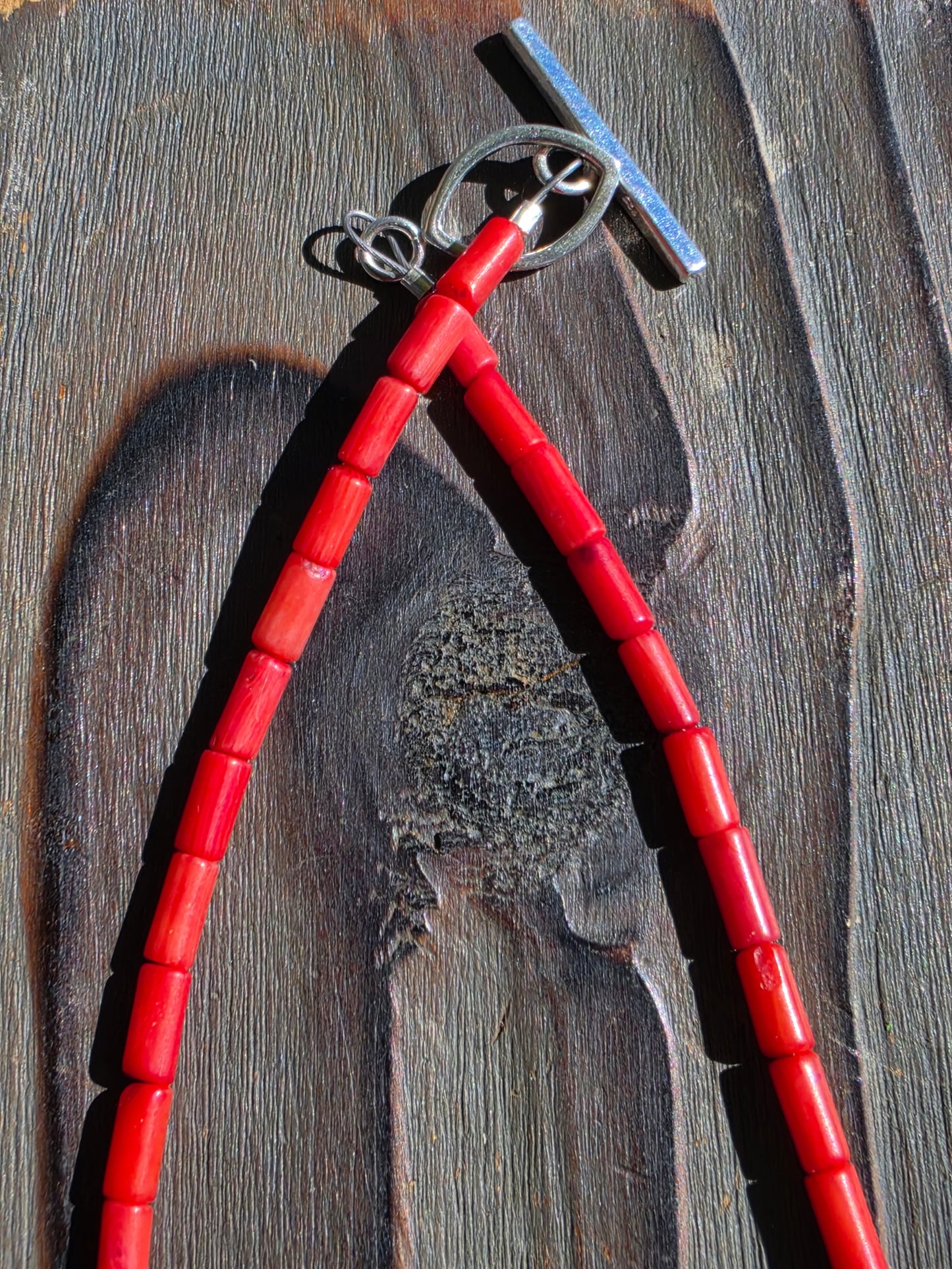 Red Coral Necklace, 17in