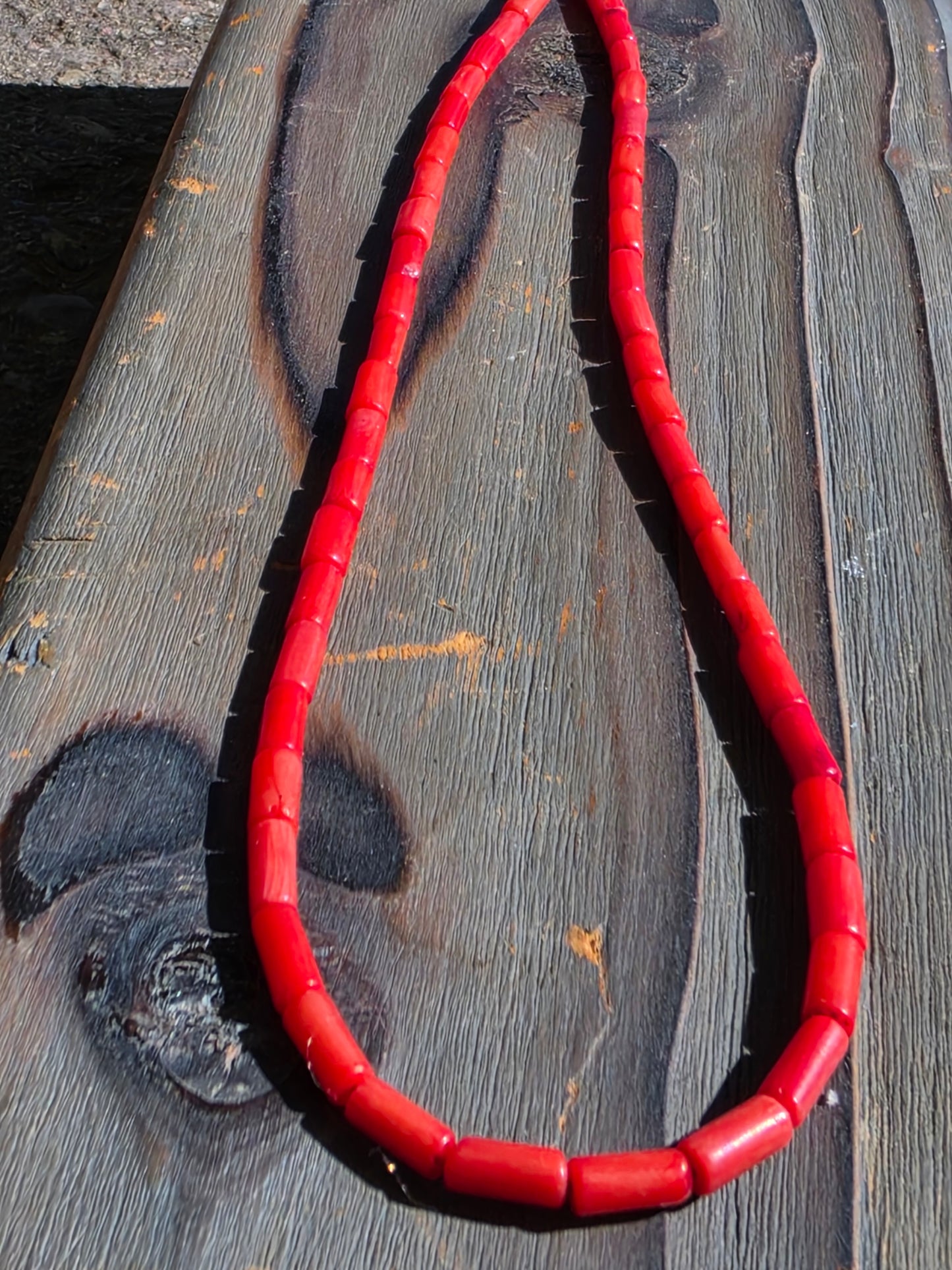 Red Coral Necklace, 17in